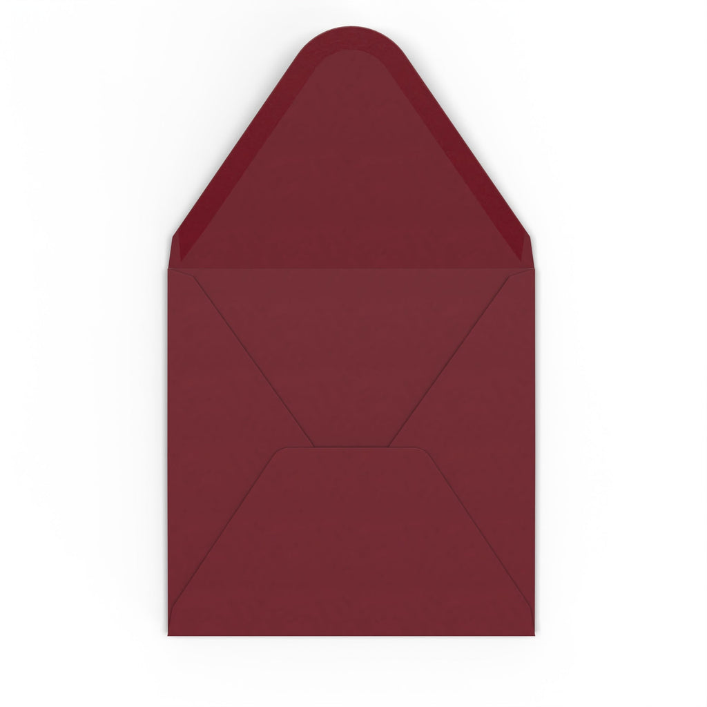 Burgundy Gummed V-Flap 110gsm Envelope (130 x 130mm)