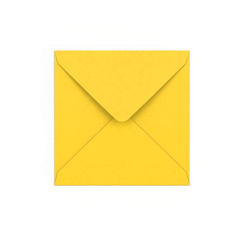 Mid Yellow Gummed V-Flap 120gsm Envelope (140 x 140mm)