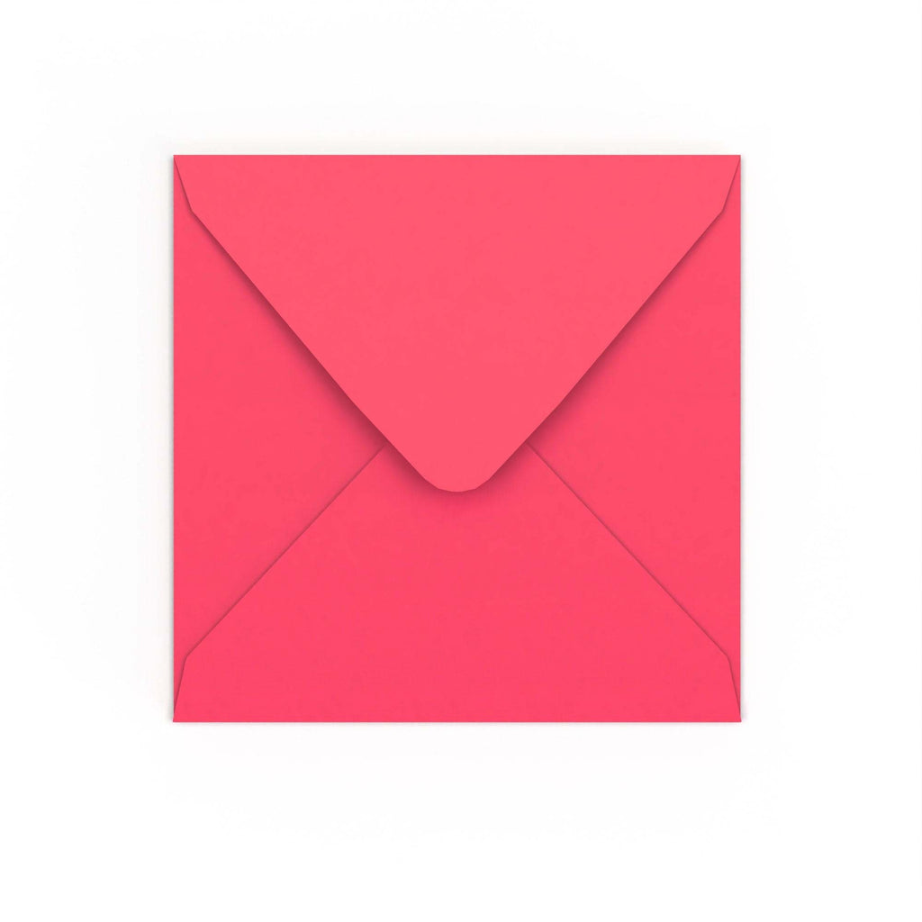 Bright Pink Gummed V-Flap 120gsm Envelope (155 x 155mm)