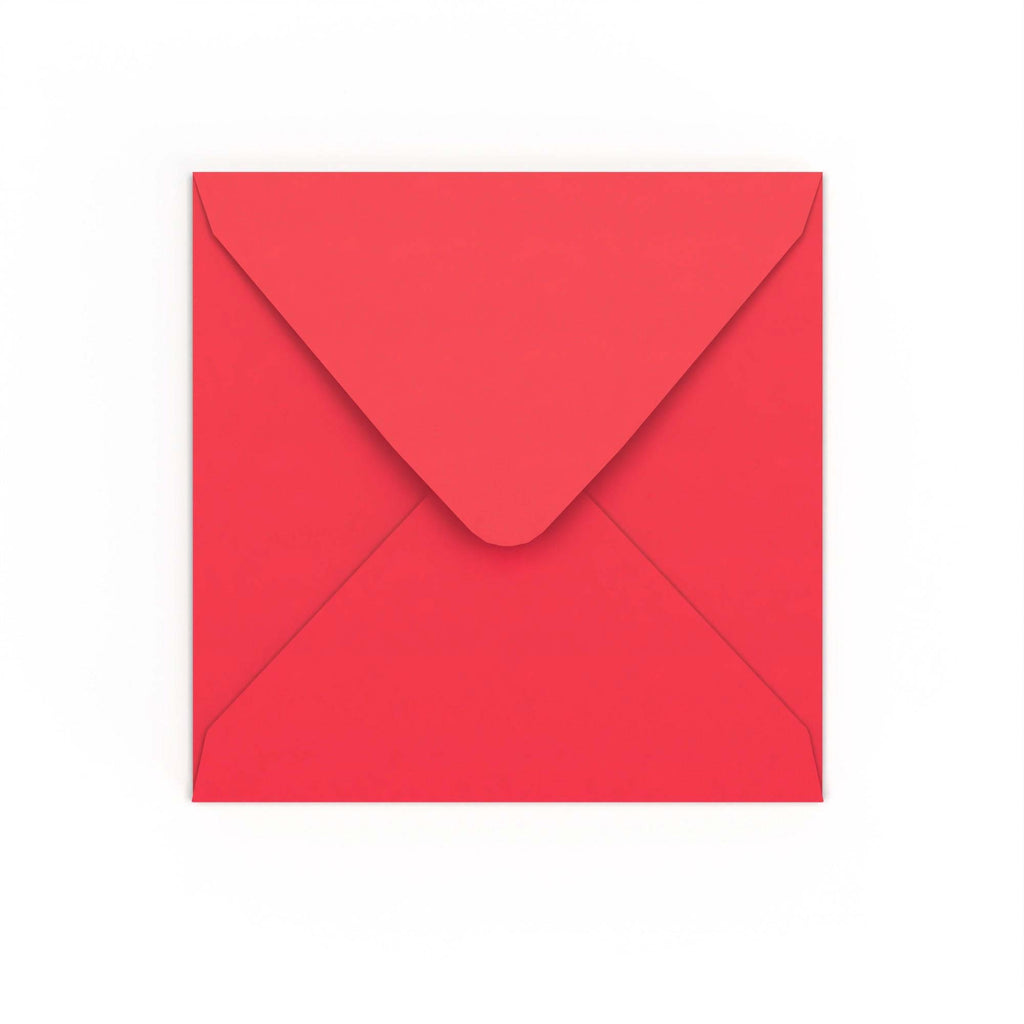 Bright Red Gummed V-Flap 120gsm Envelope (155 x 155mm)