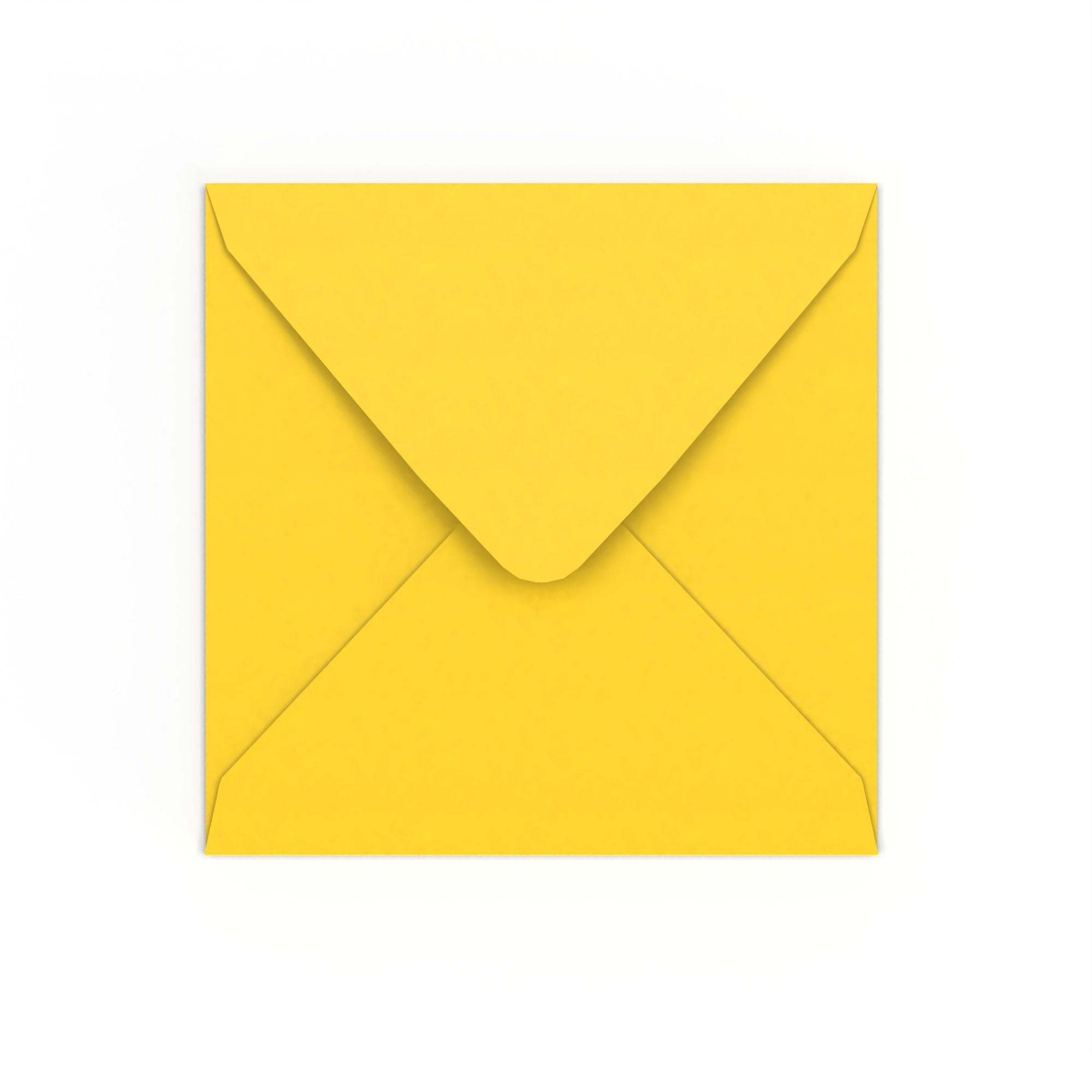 Mid Yellow Gummed V-Flap 120gsm Envelope (155 x 155mm)