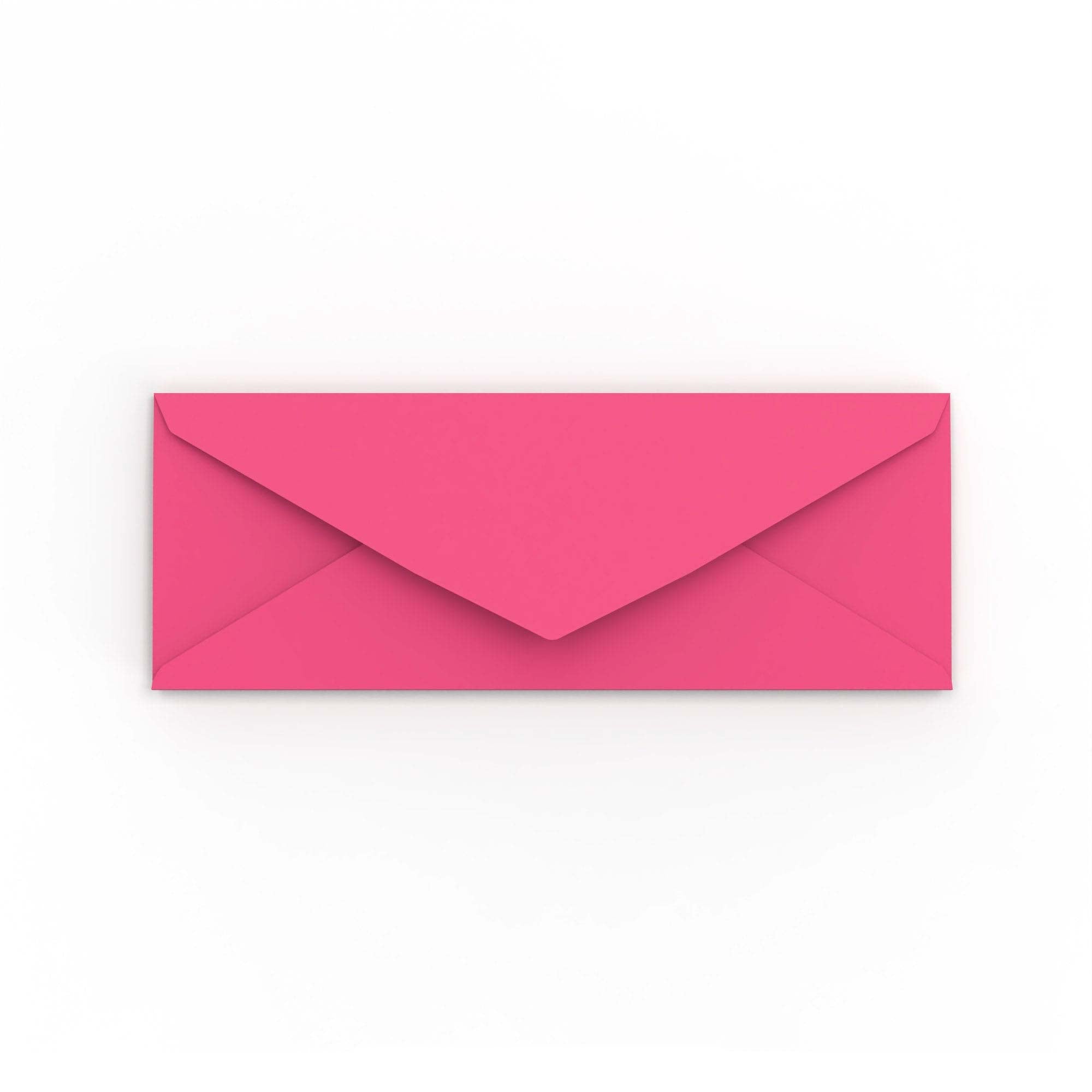 Bright Pink Gummed V-Flap 120gsm Envelope (80 x 215mm)