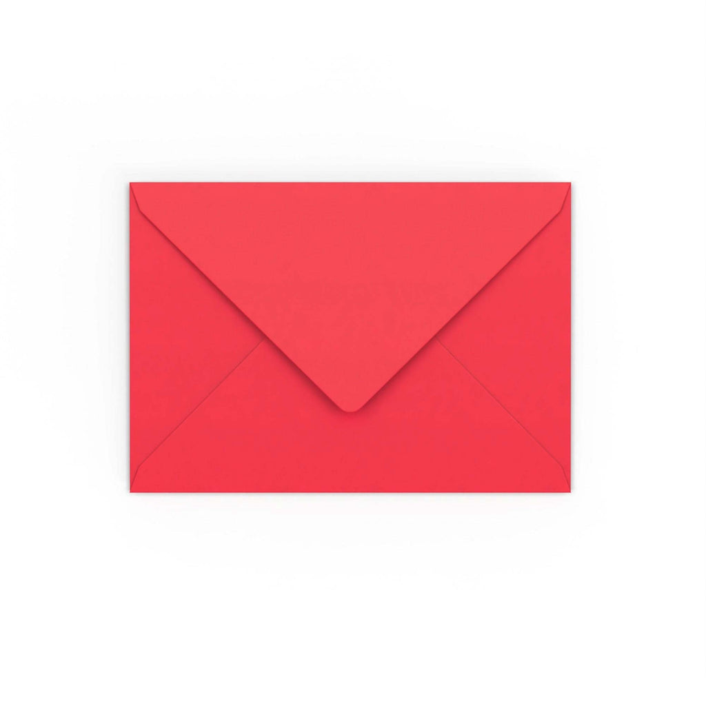 C6 Bright Red 120gsm Gummed V-Flap Envelope (114 x 162mm)