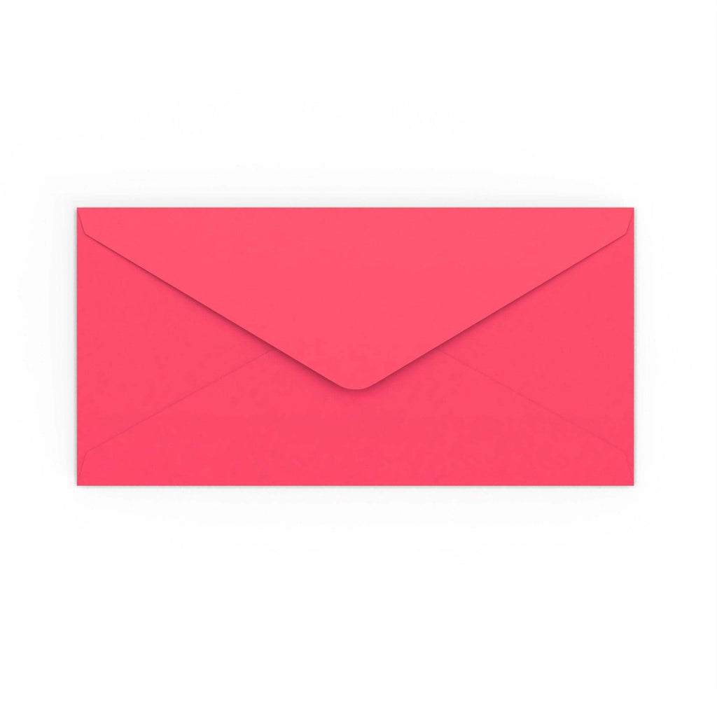 DL Bright Pink 120gsm Gummed V-Flap Envelope (110 x 220mm)
