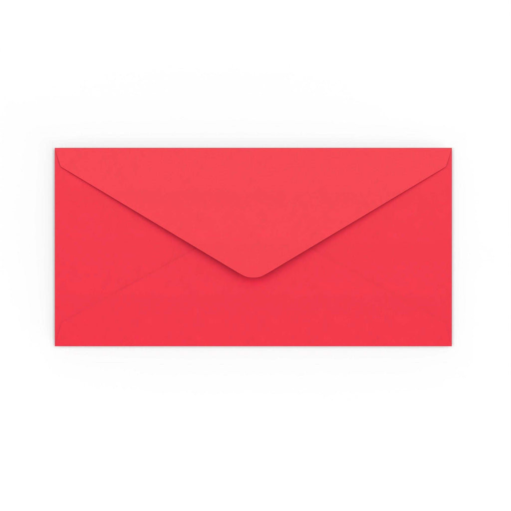 DL Bright Red 120gsm Gummed V-Flap Envelope (110 x 220mm)