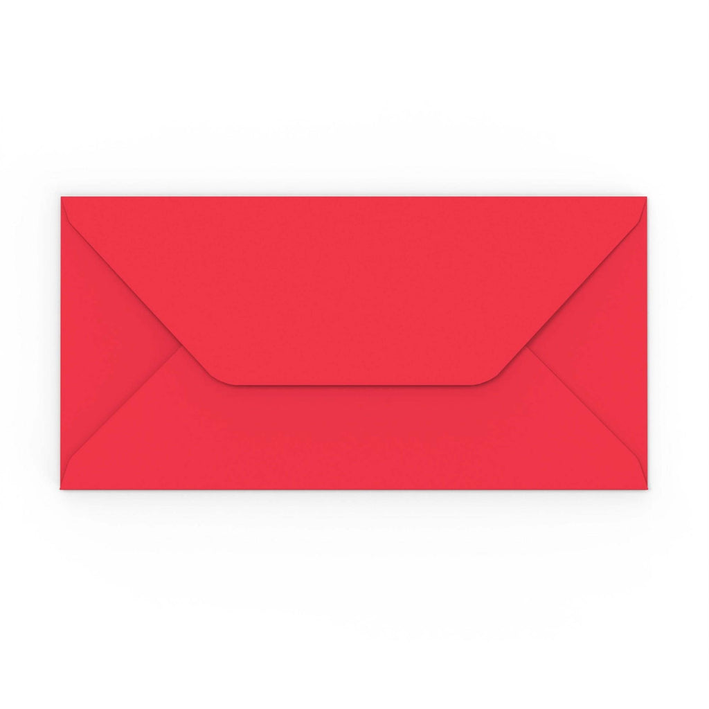 DL Dark Red 120gsm Gummed V-Flap Envelope (110 x 220mm)