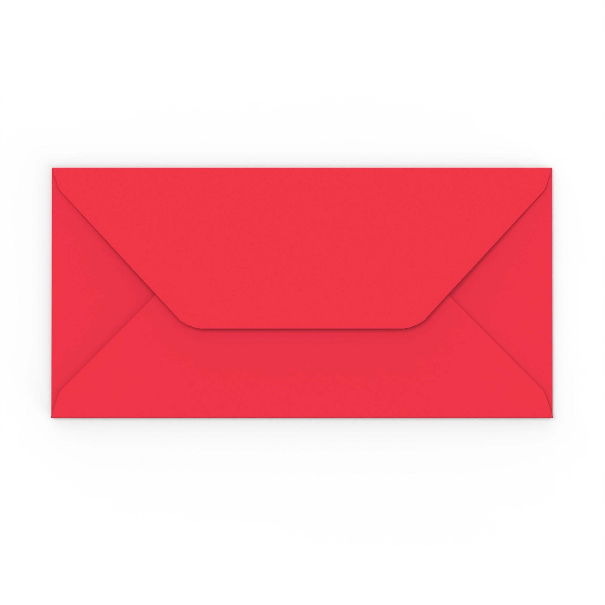 DL Dark Red 120gsm Gummed V-Flap Envelope (110 x 220mm)