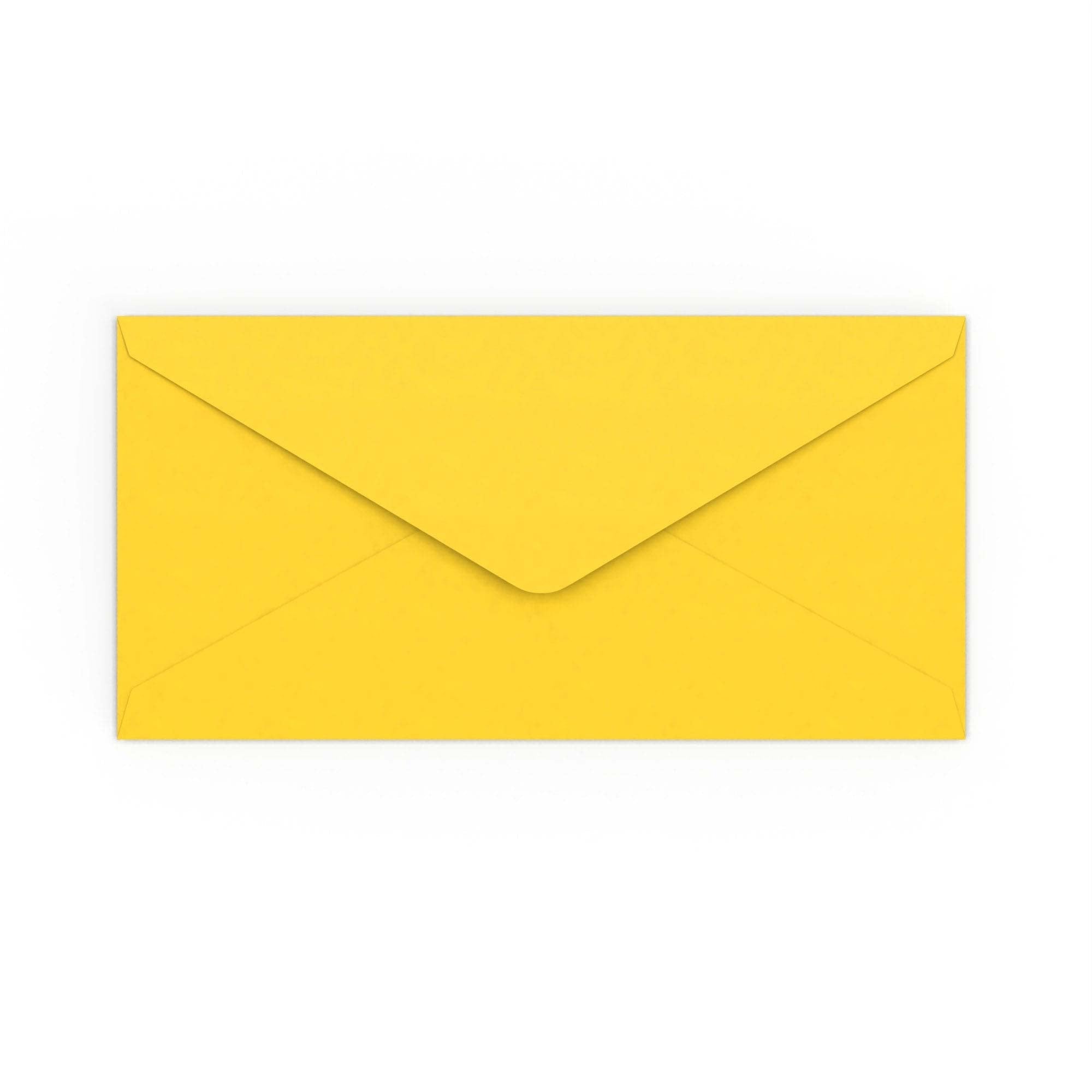DL Mid Yellow 120gsm Gummed V-Flap Envelope (110 x 220mm)