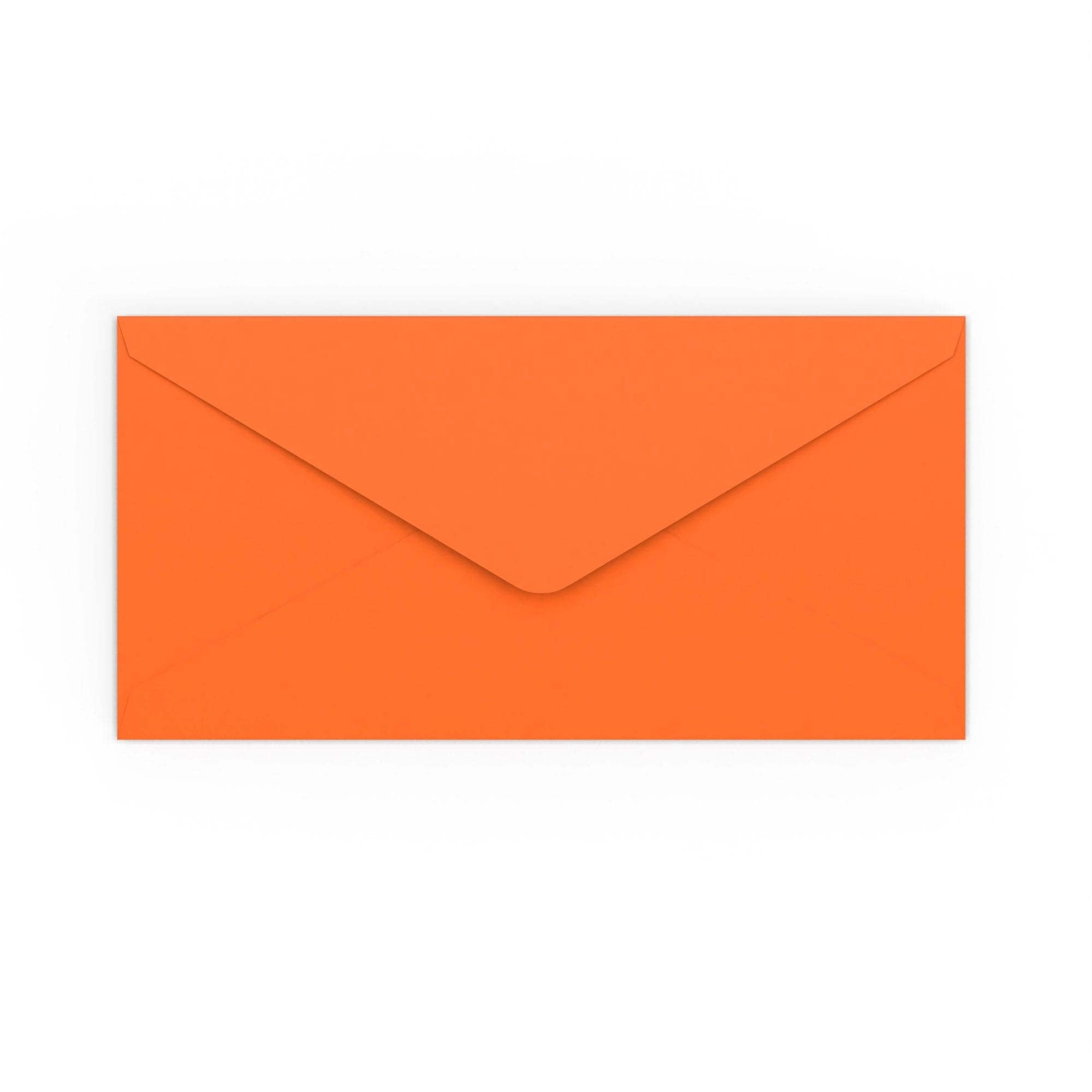 DL Orange 120gsm Gummed V-Flap Envelope (110 x 220mm)