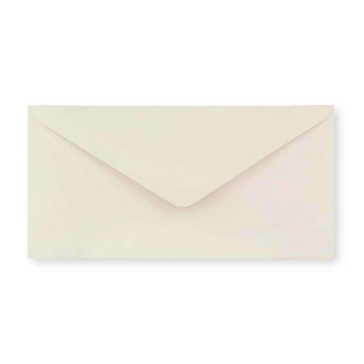 DL Ivory Wove 100gsm Gummed V-Flap Envelope (110 x 220mm)
