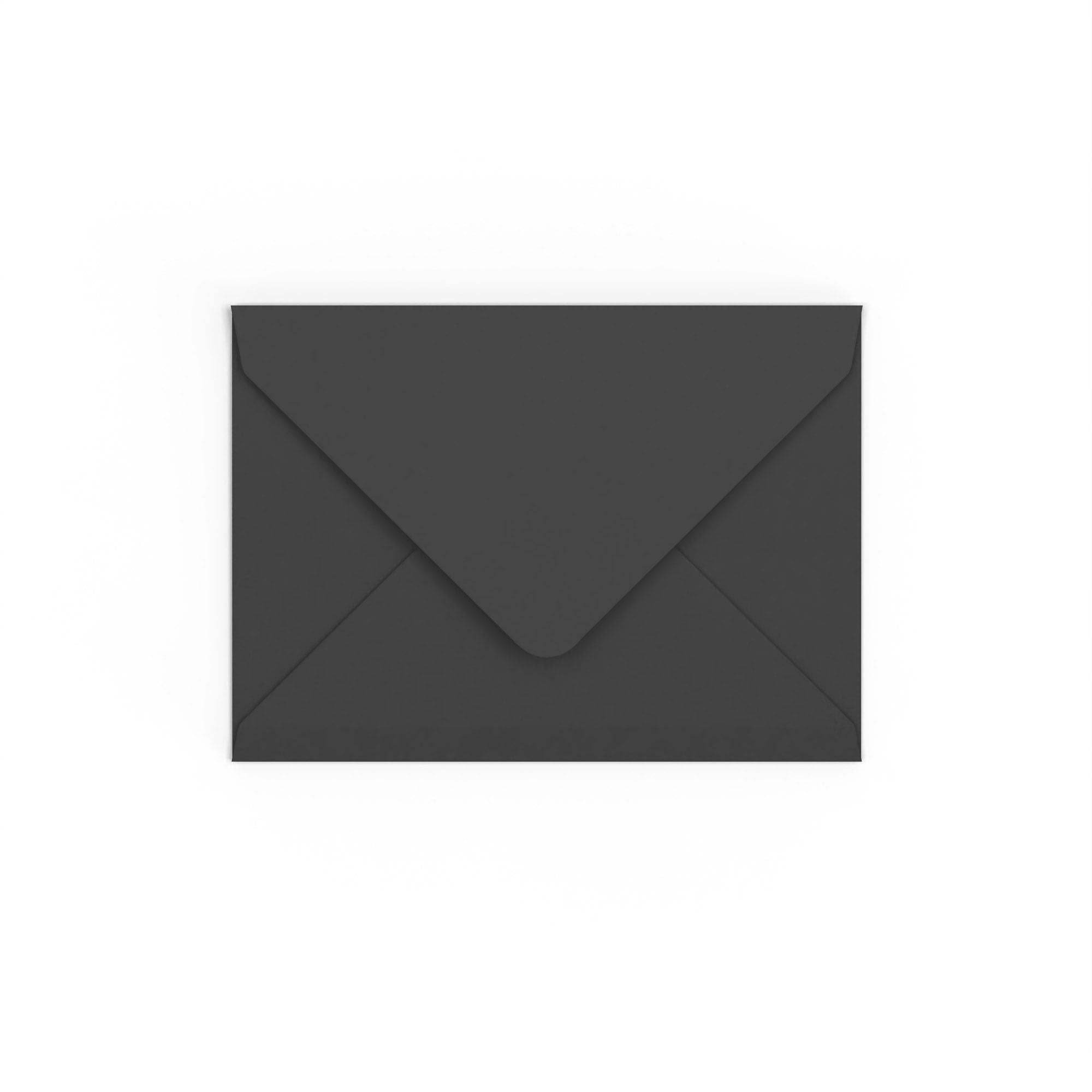 Black British Made 100gsm Gummed V-Flap Envelope (133 x 184mm)