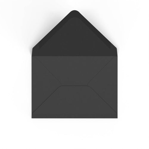 Black British Made 100gsm Gummed V-Flap Envelope (133 x 184mm)