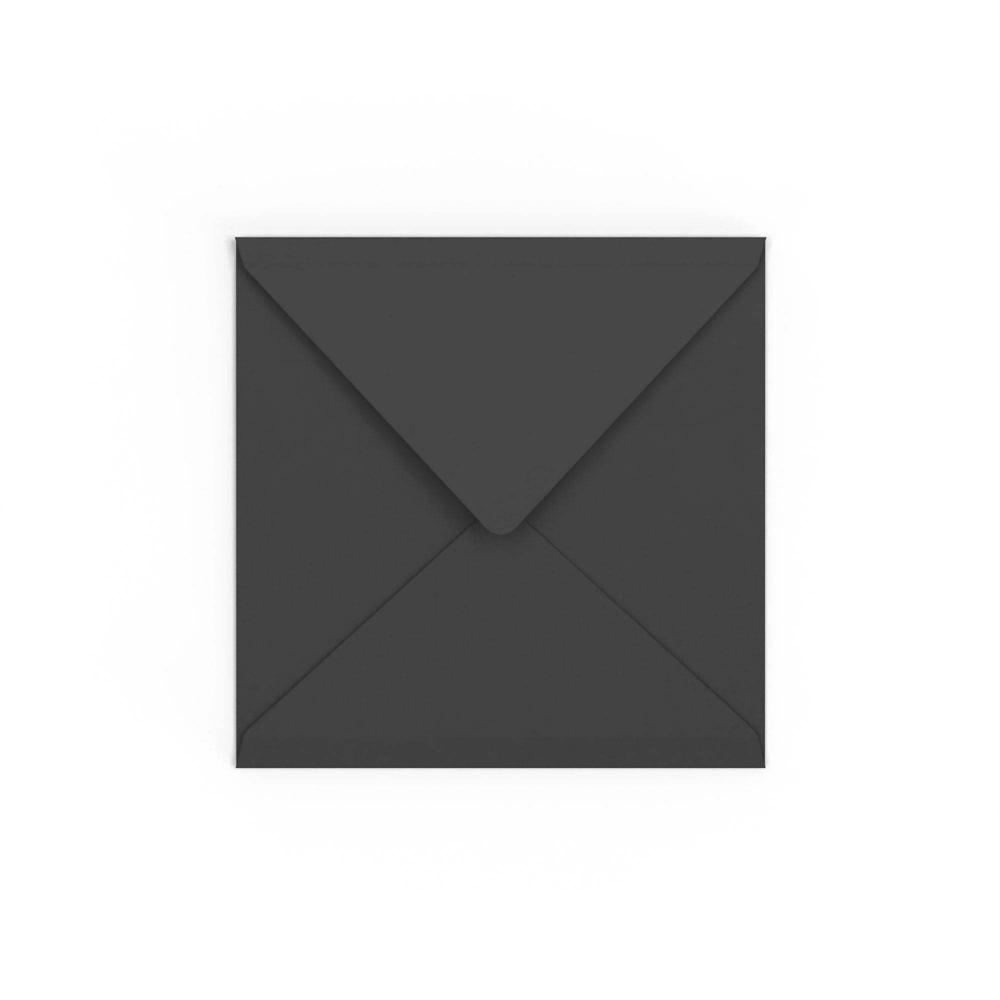 Black British Made 100gsm Gummed V-Flap Envelope (155 x 155mm)