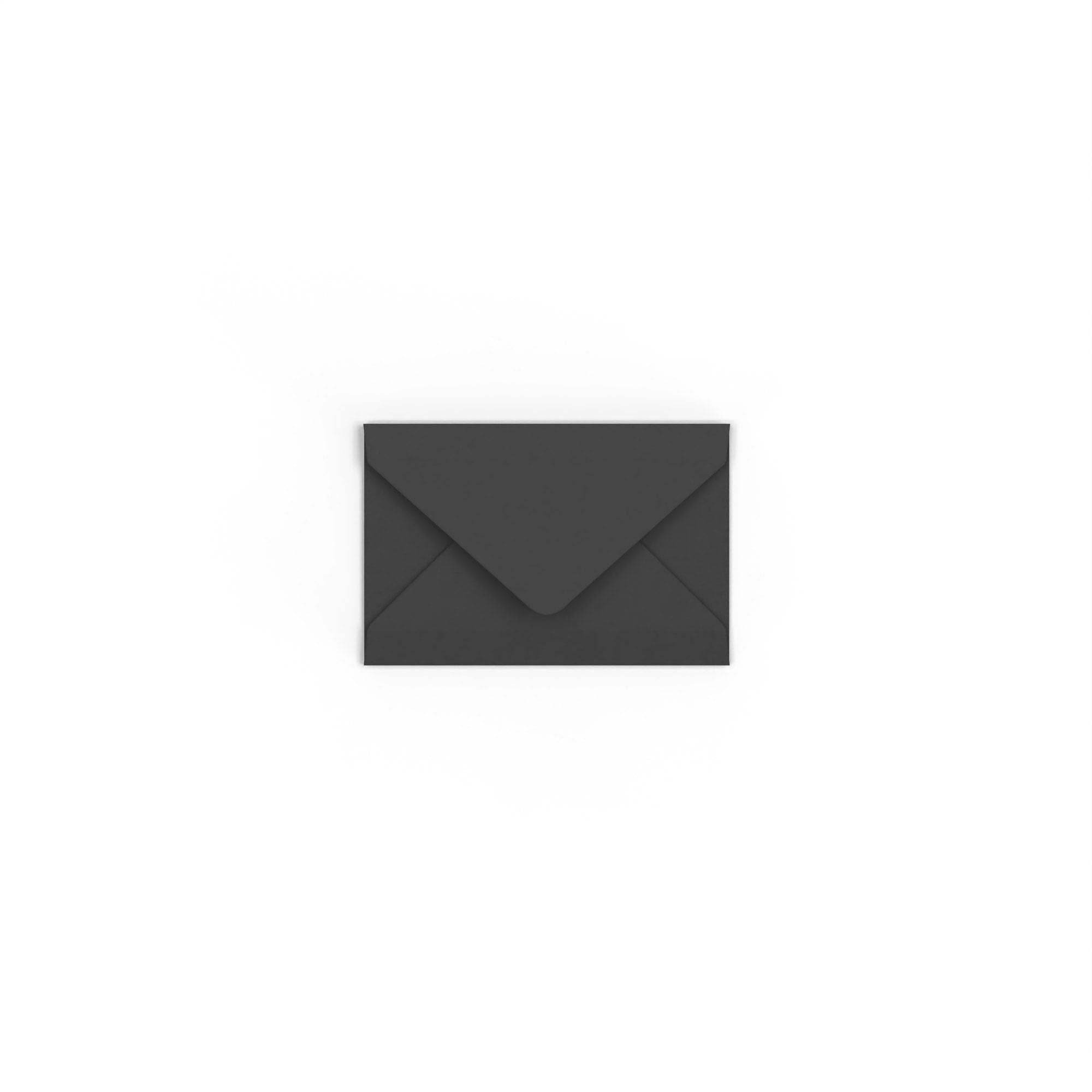 Black British Made 100gsm Gummed V-Flap Envelope (62 x 94mm)