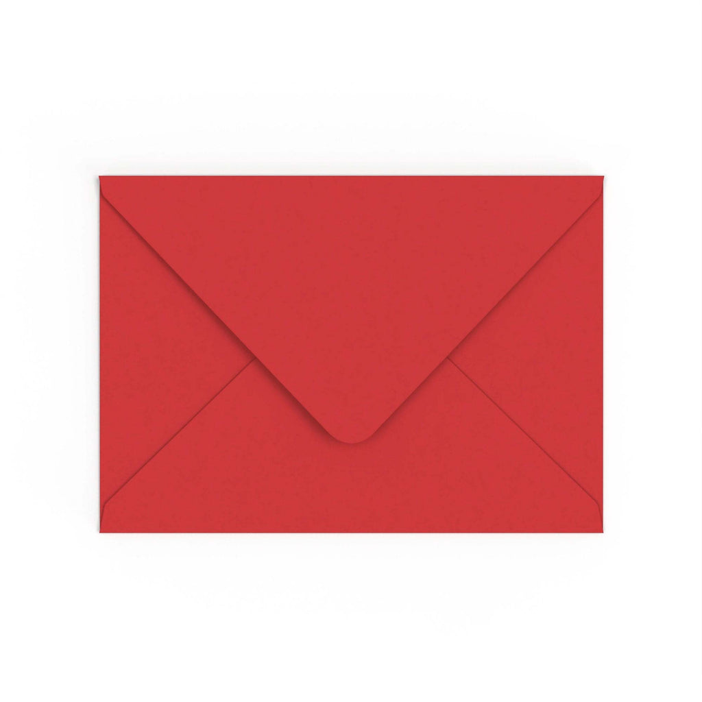 C5 Cherry Red British Made 100gsm Gummed V-Flap Envelope (162 x 229mm)