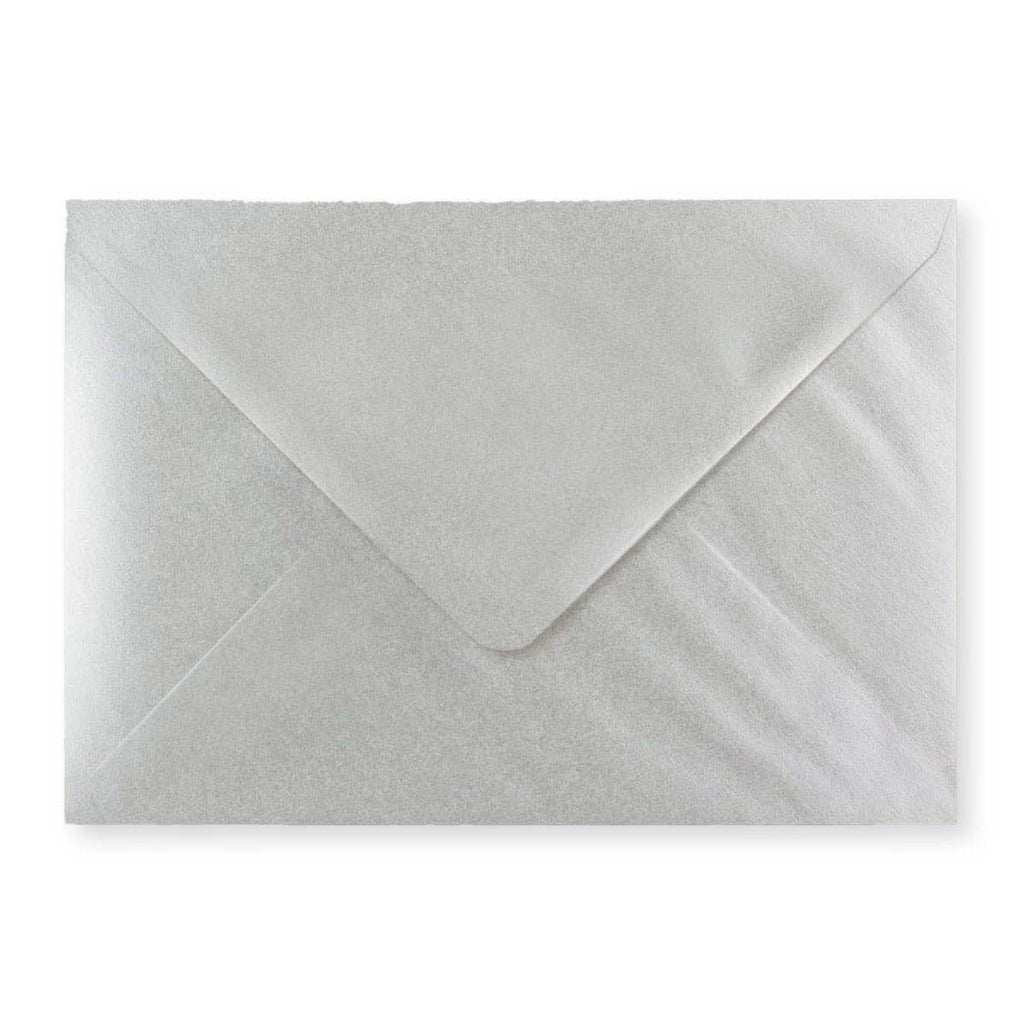 C5 Metallic Silver 100gsm Gummed V-Flap Greetings Envelope (162 x 229mm)