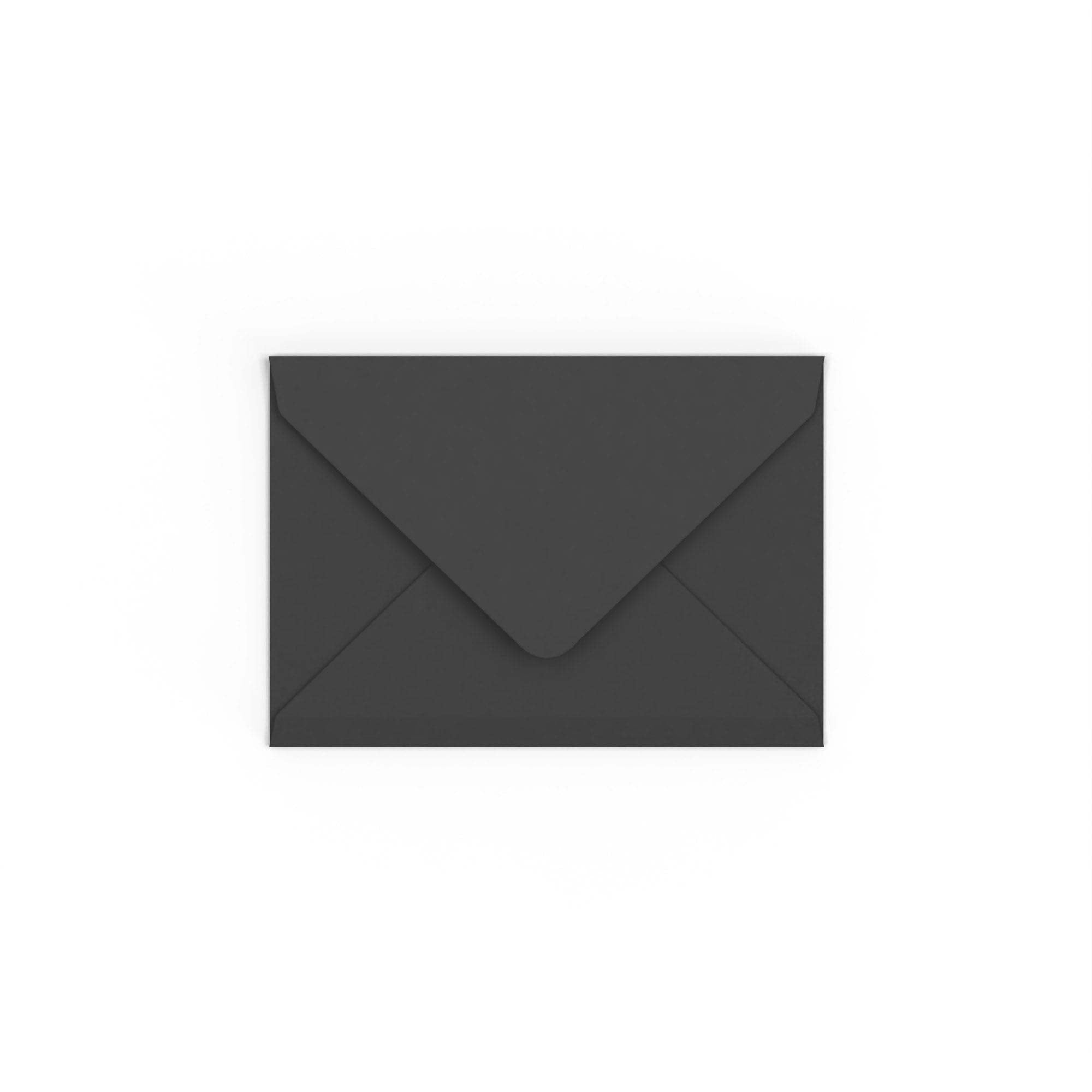 C6 Black British Made 100gsm Gummed V-Flap Envelope (114 x 162mm)