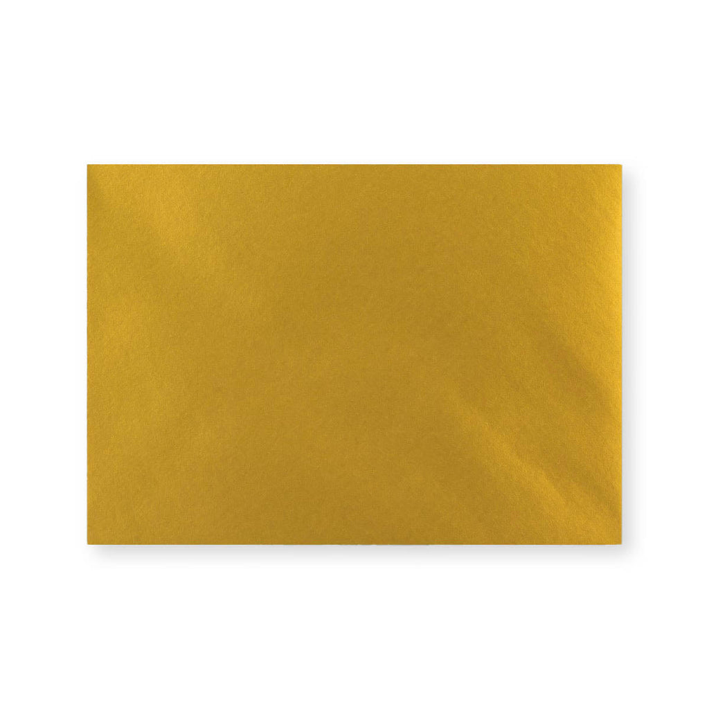 C6 Metallic Gold 100gsm Gummed V-Flap Greetings Envelope (114 x 162mm)
