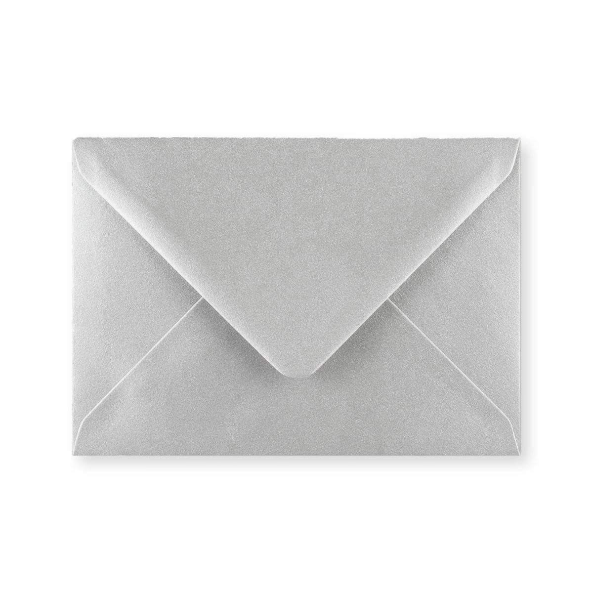 C6 Metallic Silver 100gsm Gummed V-Flap Greetings Envelope (114 x 162mm)