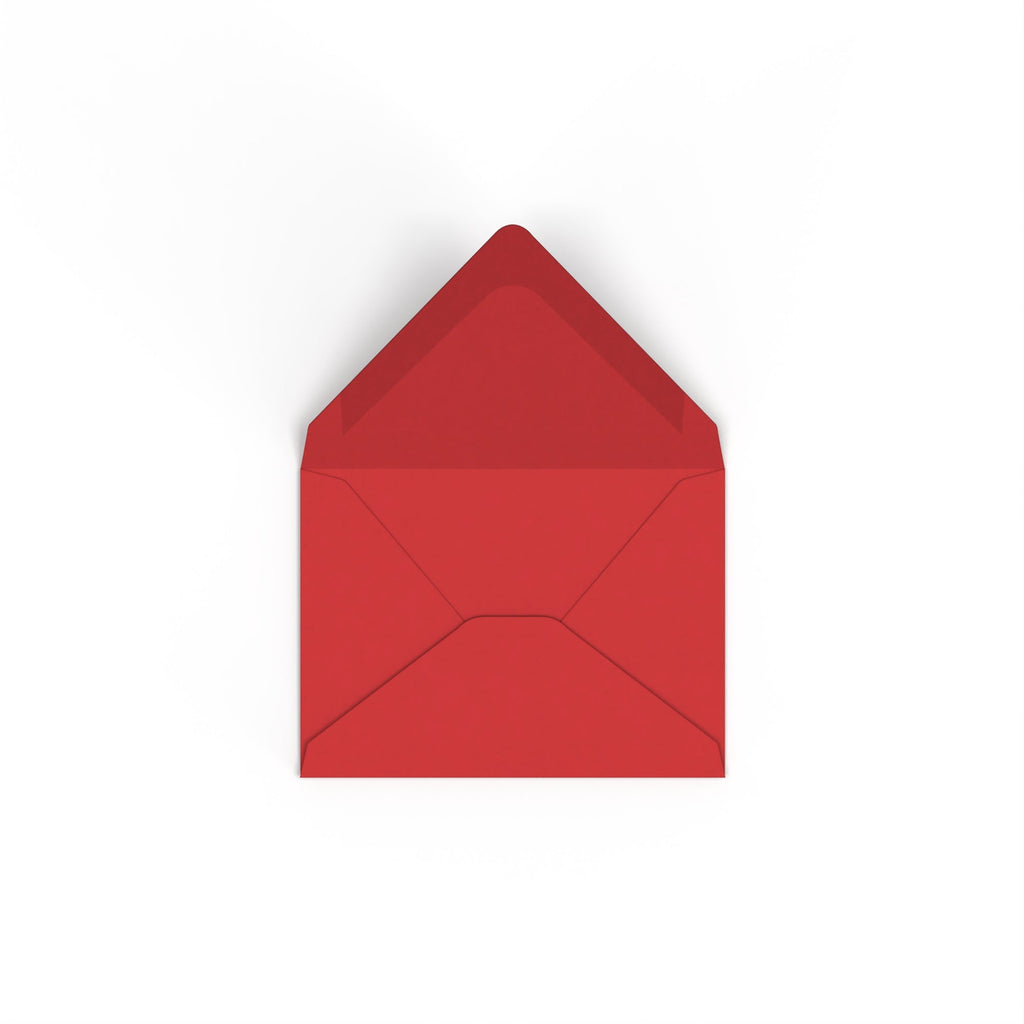C7 Cherry Red British Made 100gsm Gummed V-Flap Envelope (82 x 113mm)
