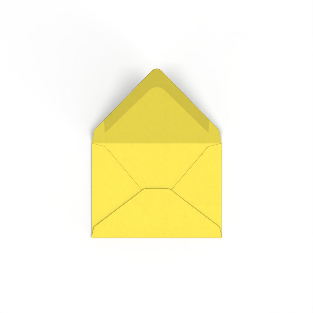 C7 Sunflower Yellow British Made 120gsm Gummed V-Flap Envelope (82 x 113mm)