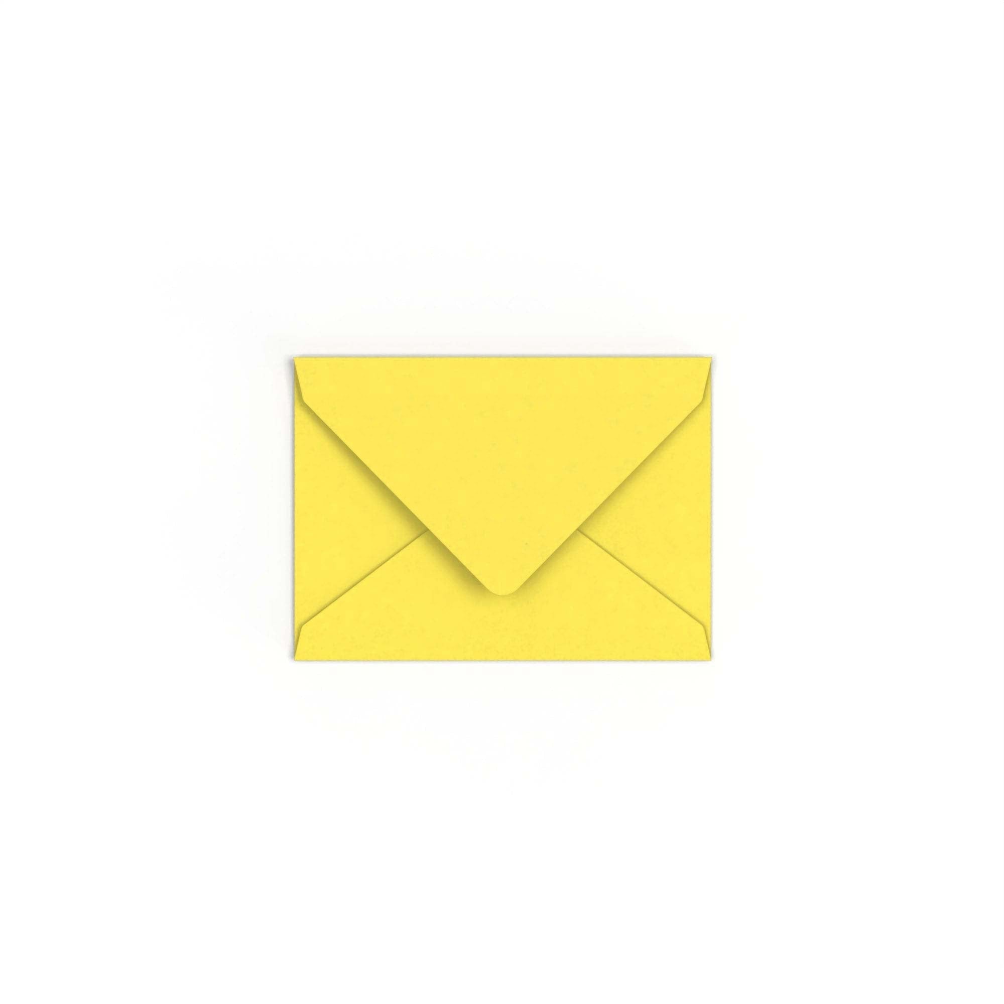 C7 Sunflower Yellow British Made 120gsm Gummed V-Flap Envelope (82 x 113mm)