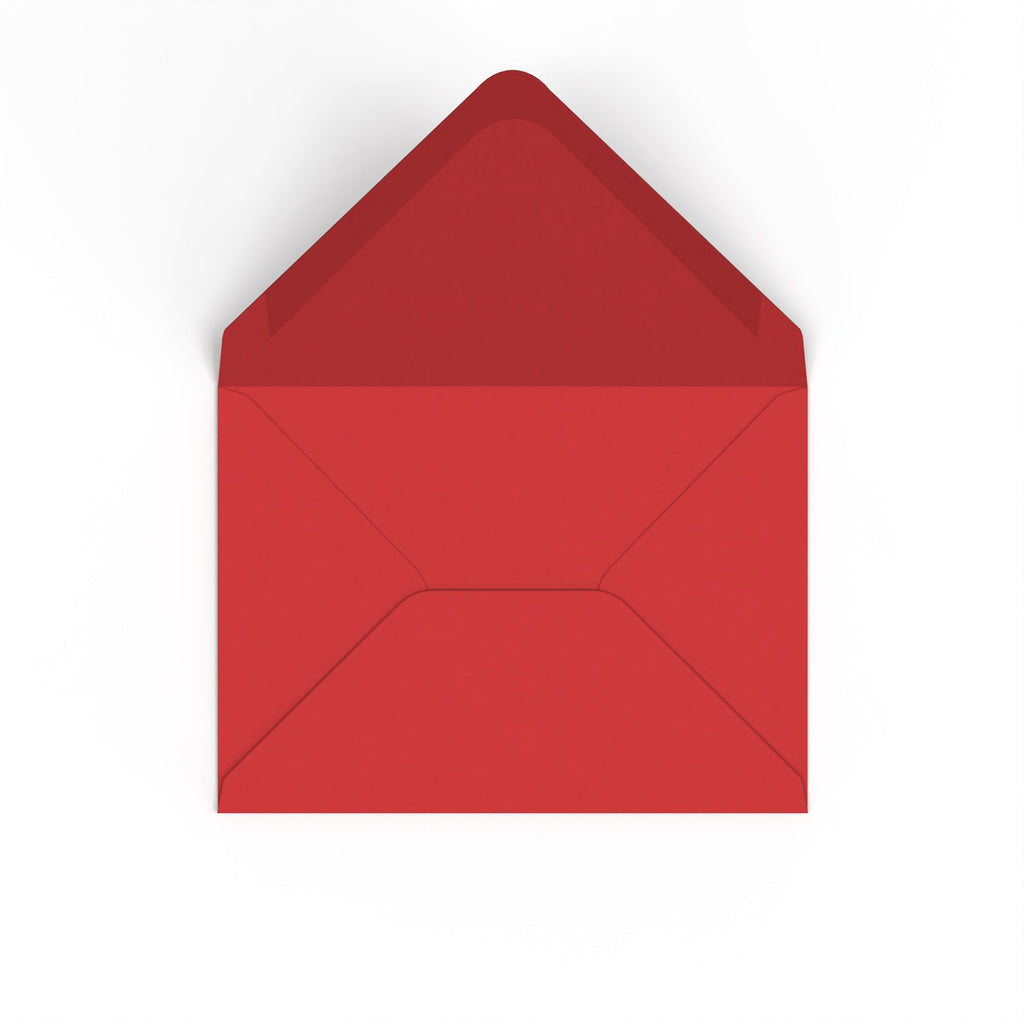 Cherry Red British Made 100gsm Gummed V-Flap Envelope (133 x 184mm)