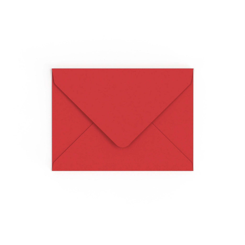 Cherry Red British Made 100gsm Gummed V-Flap Envelope (133 x 184mm)