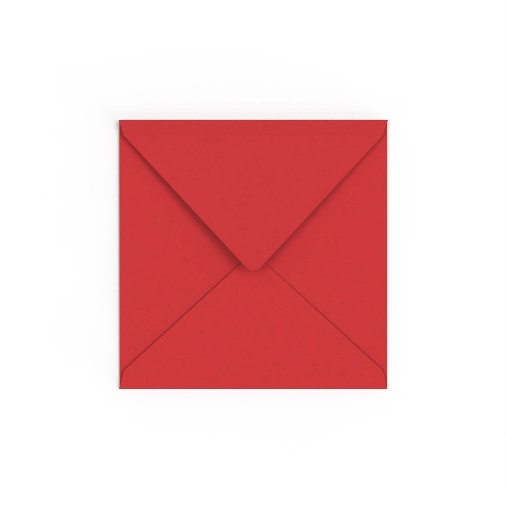 Cherry Red British Made 100gsm Gummed V-Flap Envelope (155 x 155mm)