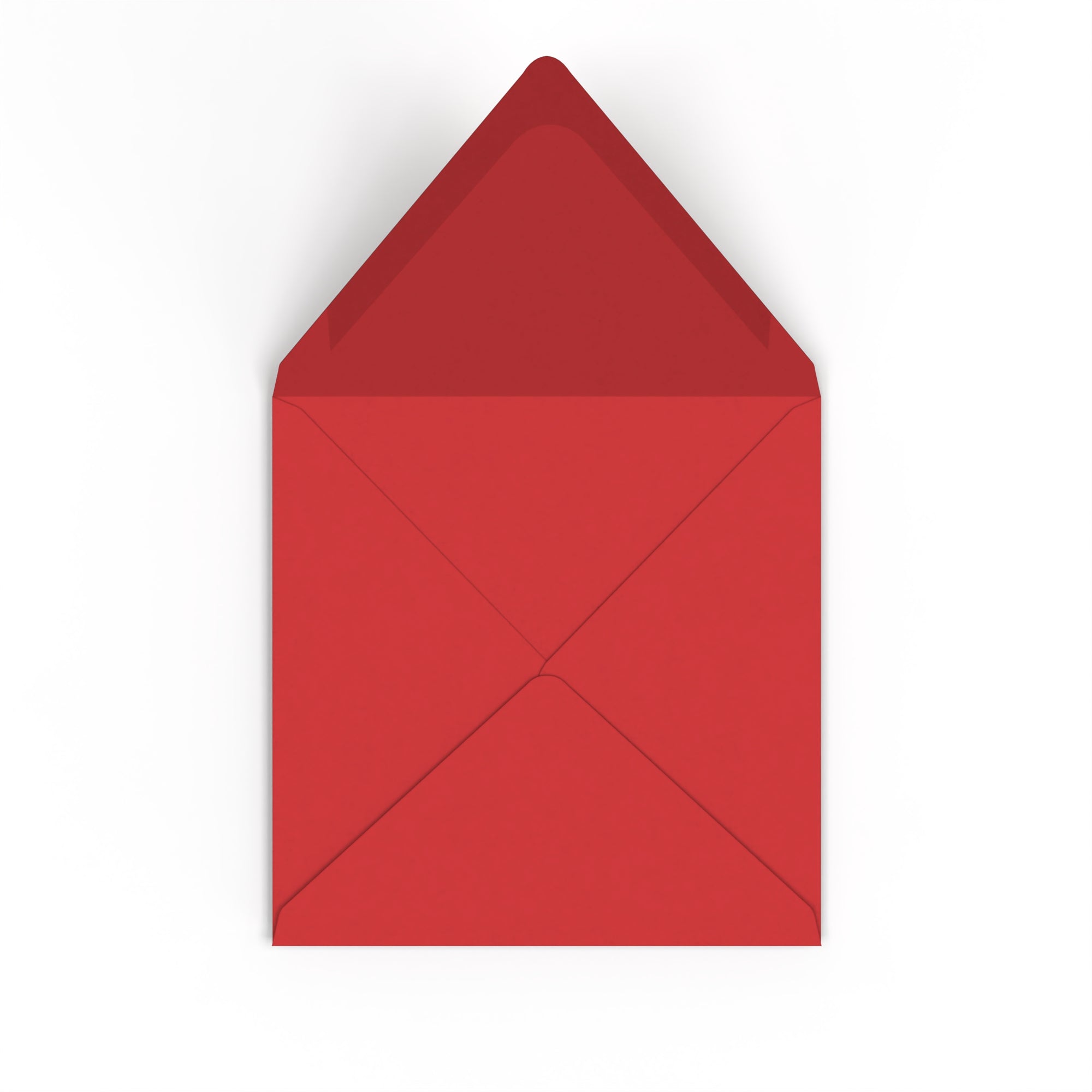 Cherry Red British Made 100gsm Gummed V-Flap Envelope (155 x 155mm)