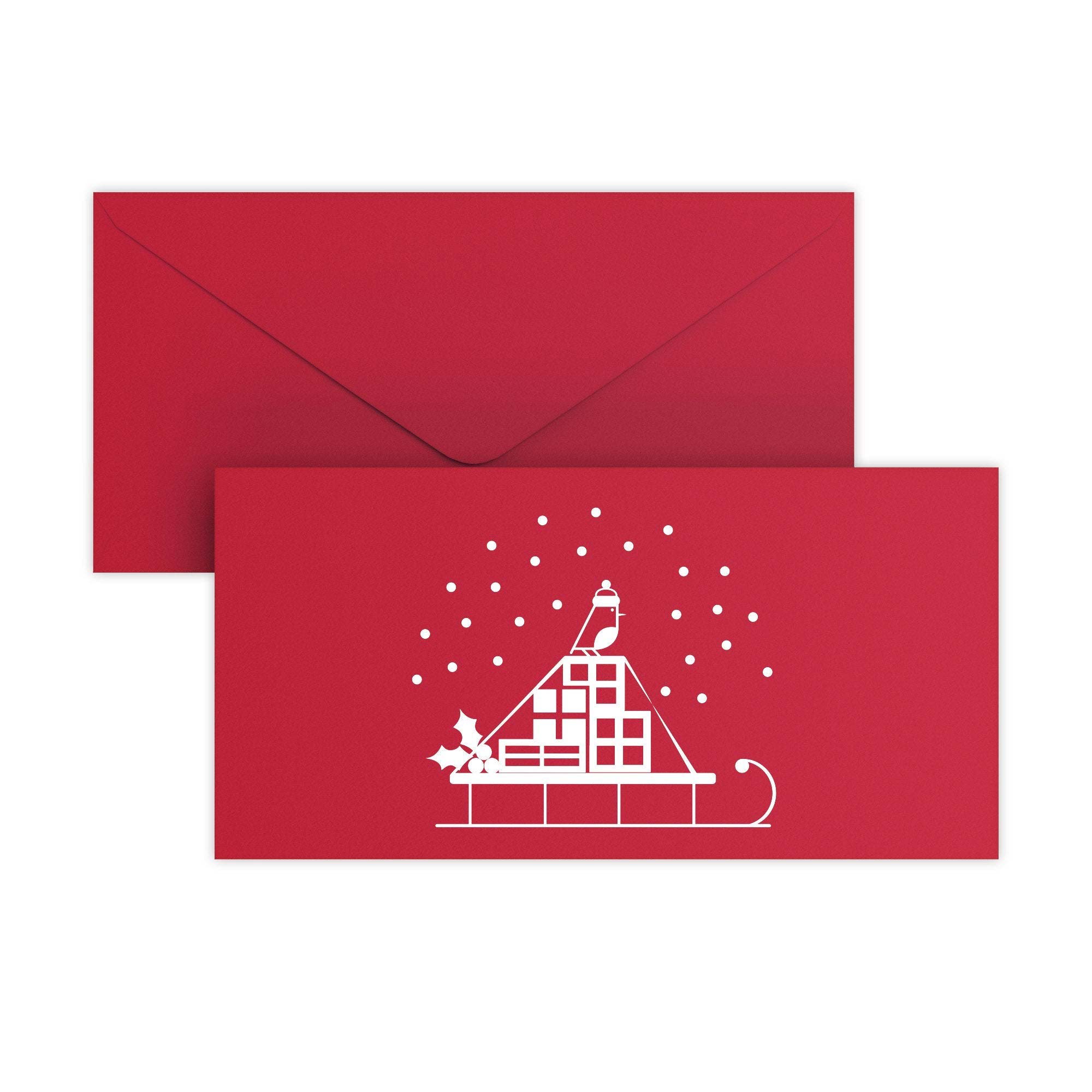 Christmas Snow Sled Envelopes