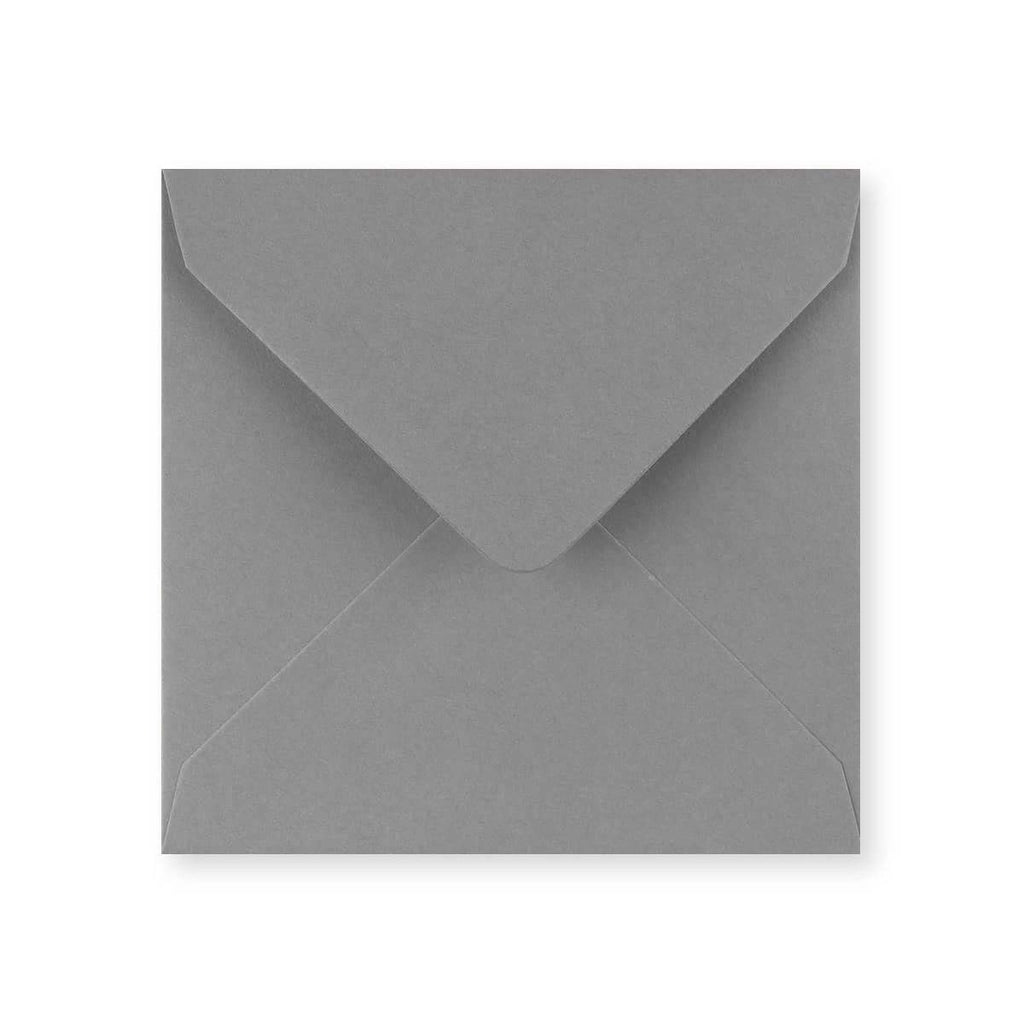 Dark Grey 120gsm Gummed V-Flap Greeting Card Envelope (130 x 130mm)