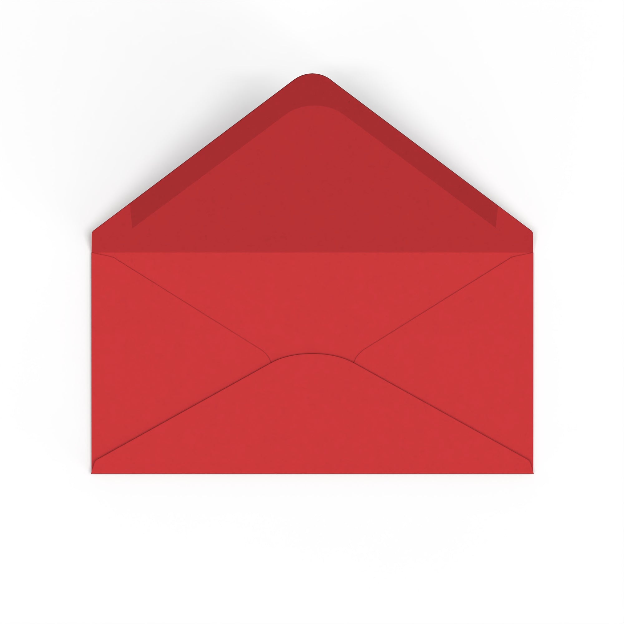 DL Cherry Red British Made 100gsm Gummed V-Flap Envelope (110 x 220mm)