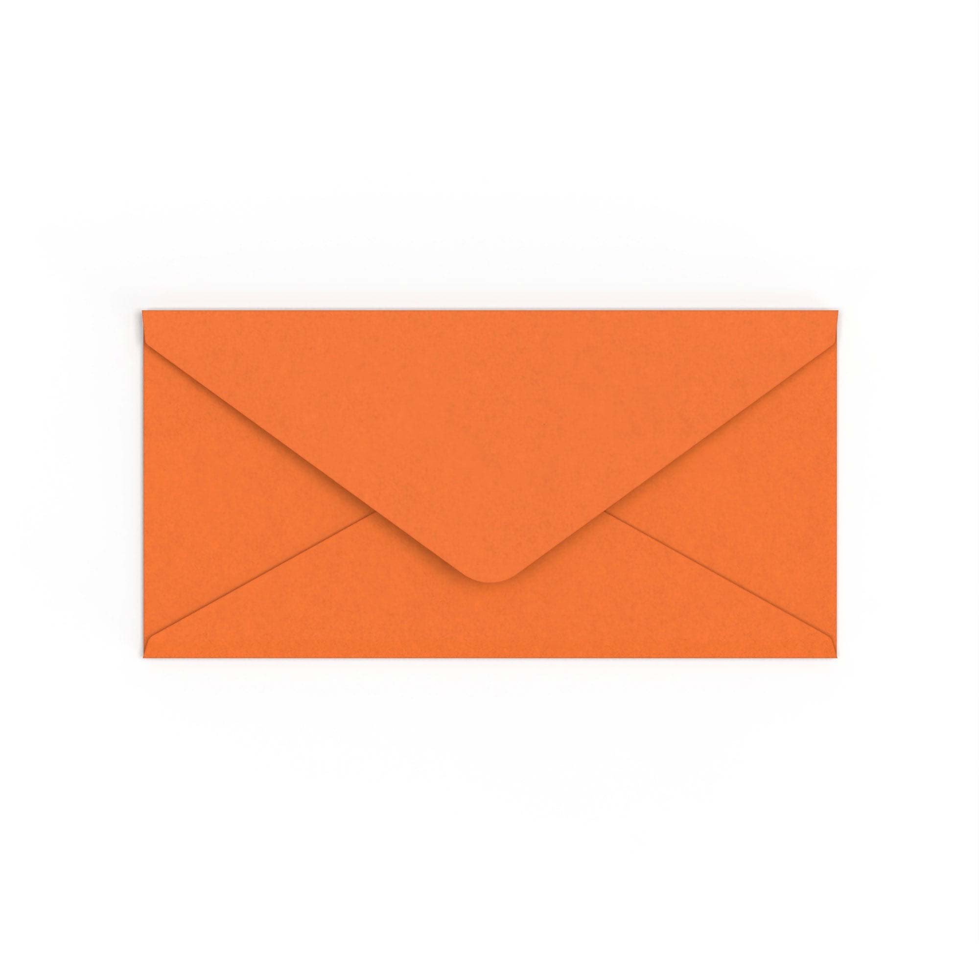 DL Flame Orange British Made 100gsm Gummed V-Flap Envelope (110 x 220mm)