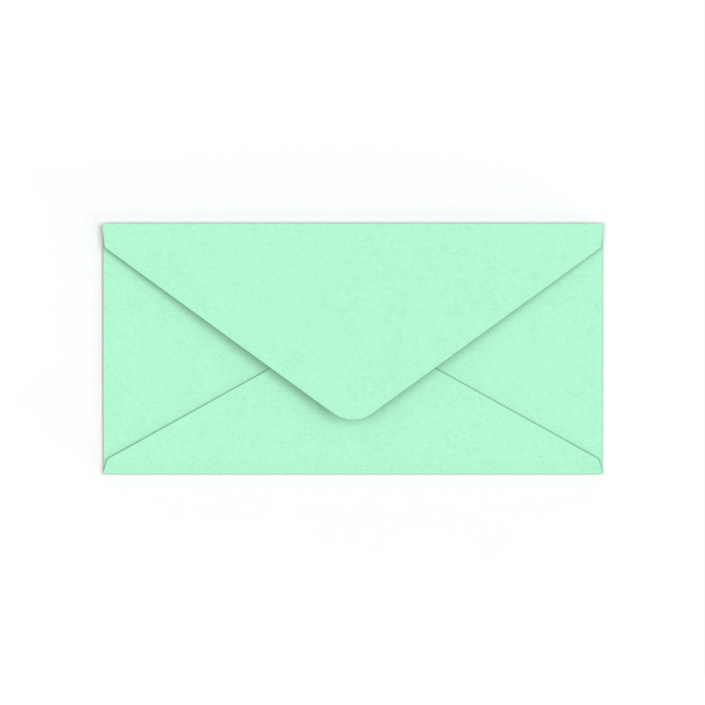 DL Jade Green British Made 100gsm Gummed V-Flap Envelope (110 x 220mm)