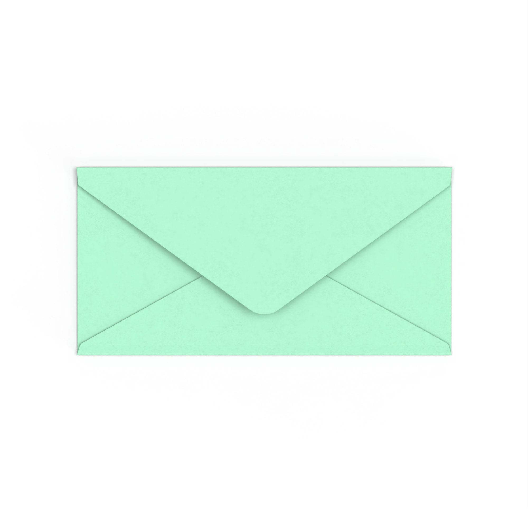 DL Jade Green British Made 100gsm Gummed V-Flap Envelope (110 x 220mm)