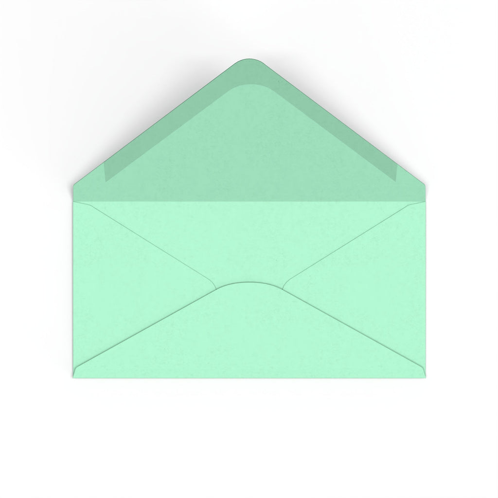 DL Jade Green British Made 100gsm Gummed V-Flap Envelope (110 x 220mm)