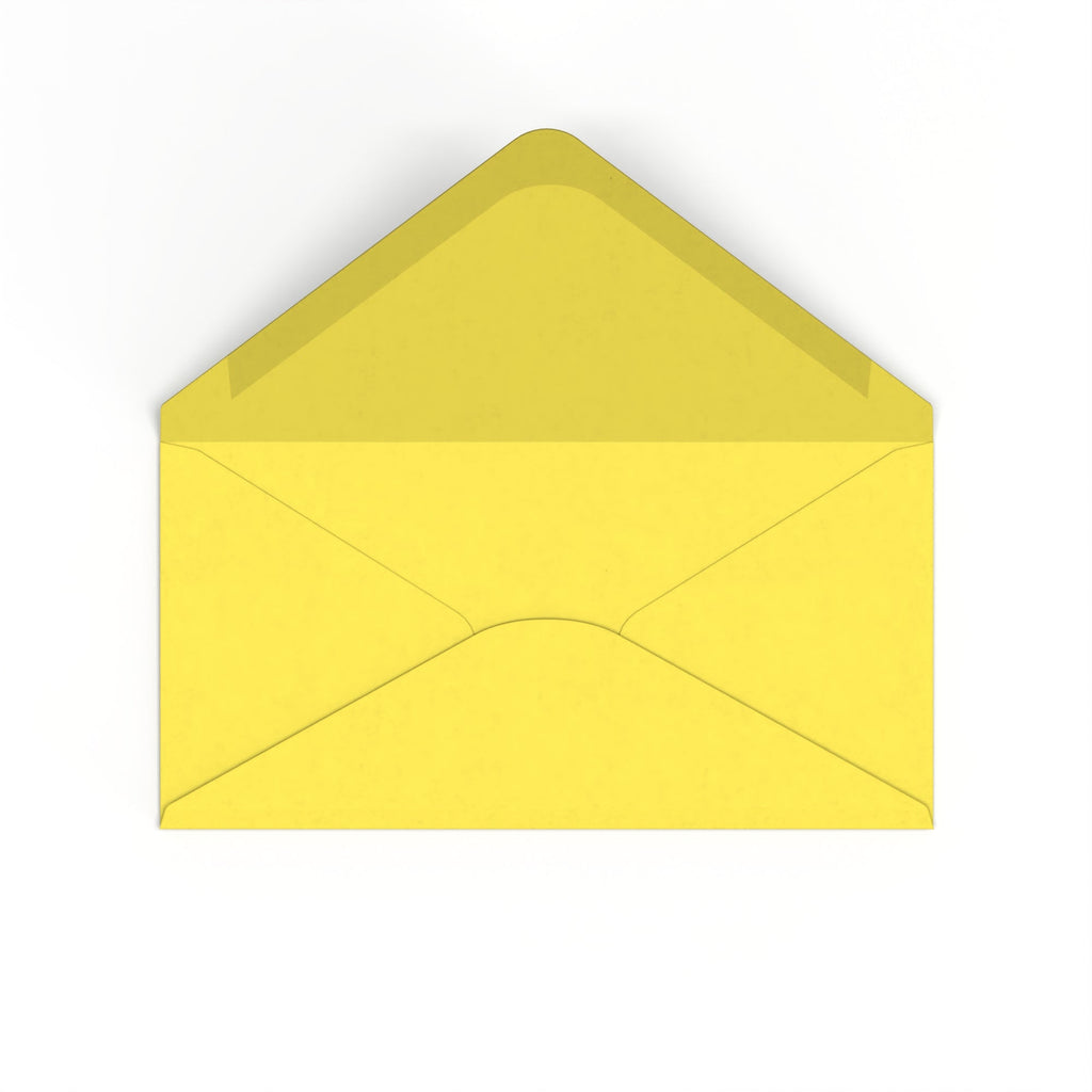 DL Sunflower Yellow British Made 120gsm Gummed V-Flap Envelope (110 x 220mm)
