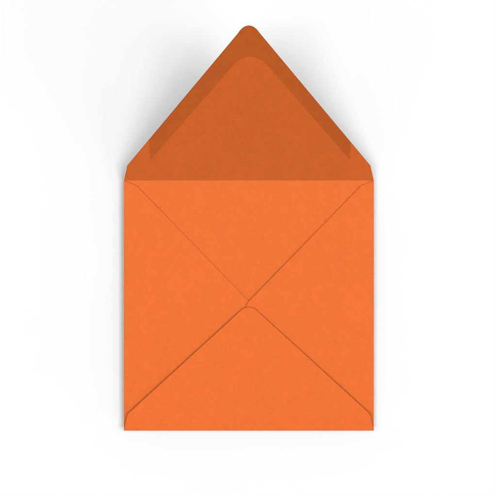 Flame Orange British Made 100gsm Gummed V-Flap Envelope (155 x 155mm)