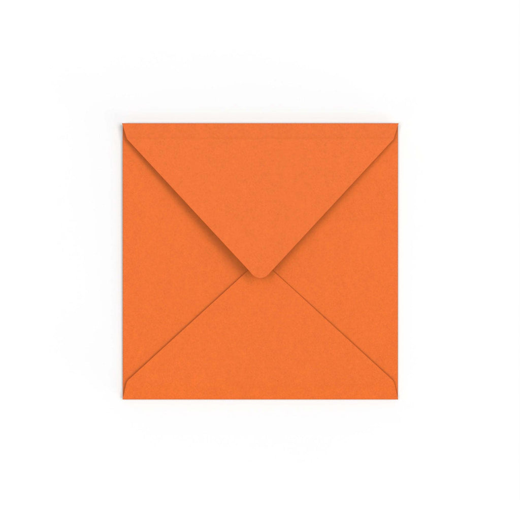 Flame Orange British Made 100gsm Gummed V-Flap Envelope (155 x 155mm)