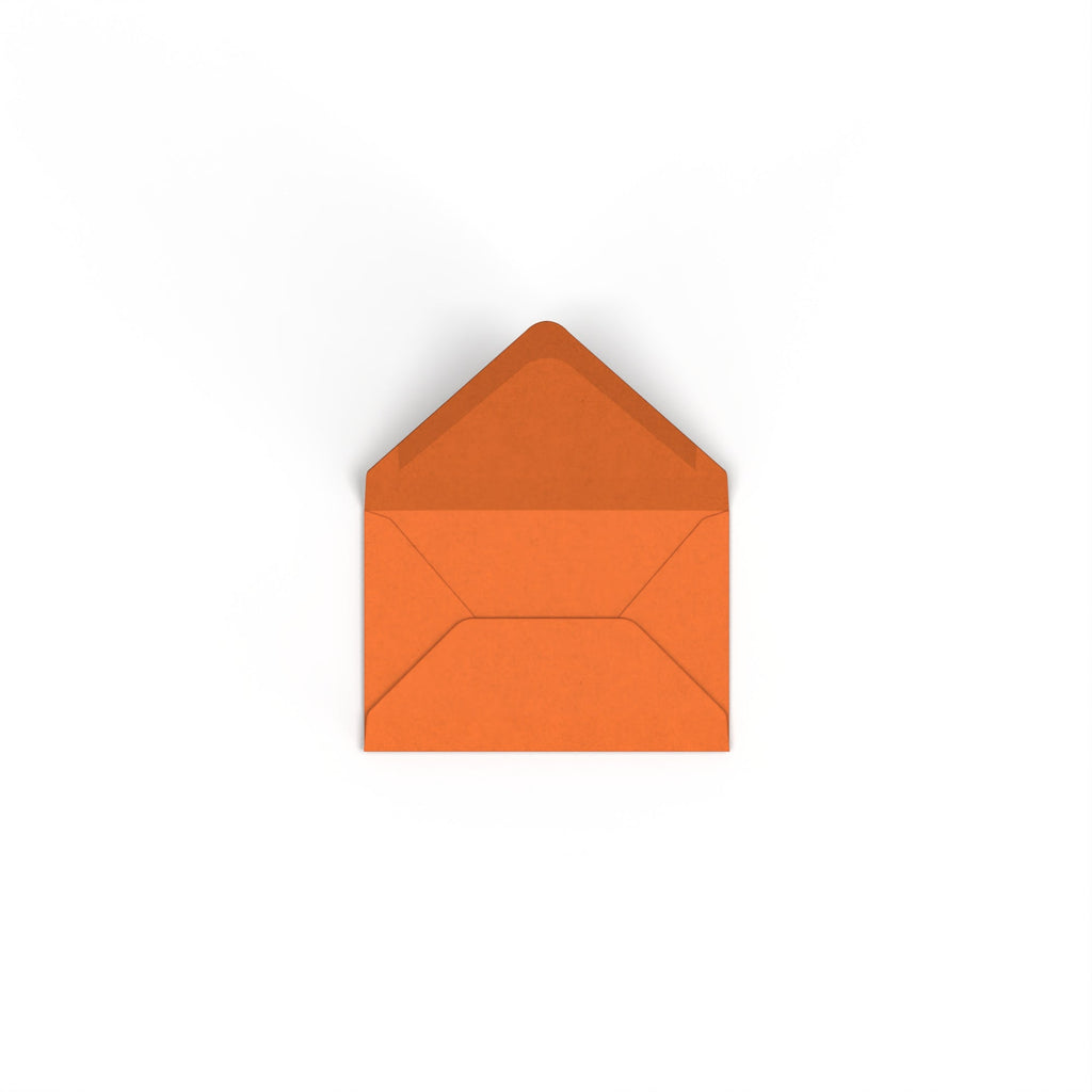 Flame Orange British Made 100gsm Gummed V-Flap Envelope (62 x 94mm)
