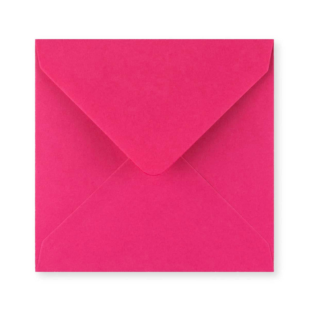 Fuschia Pink 100gsm Gummed V-Flap Greeting Card Envelope (140 x 140mm)