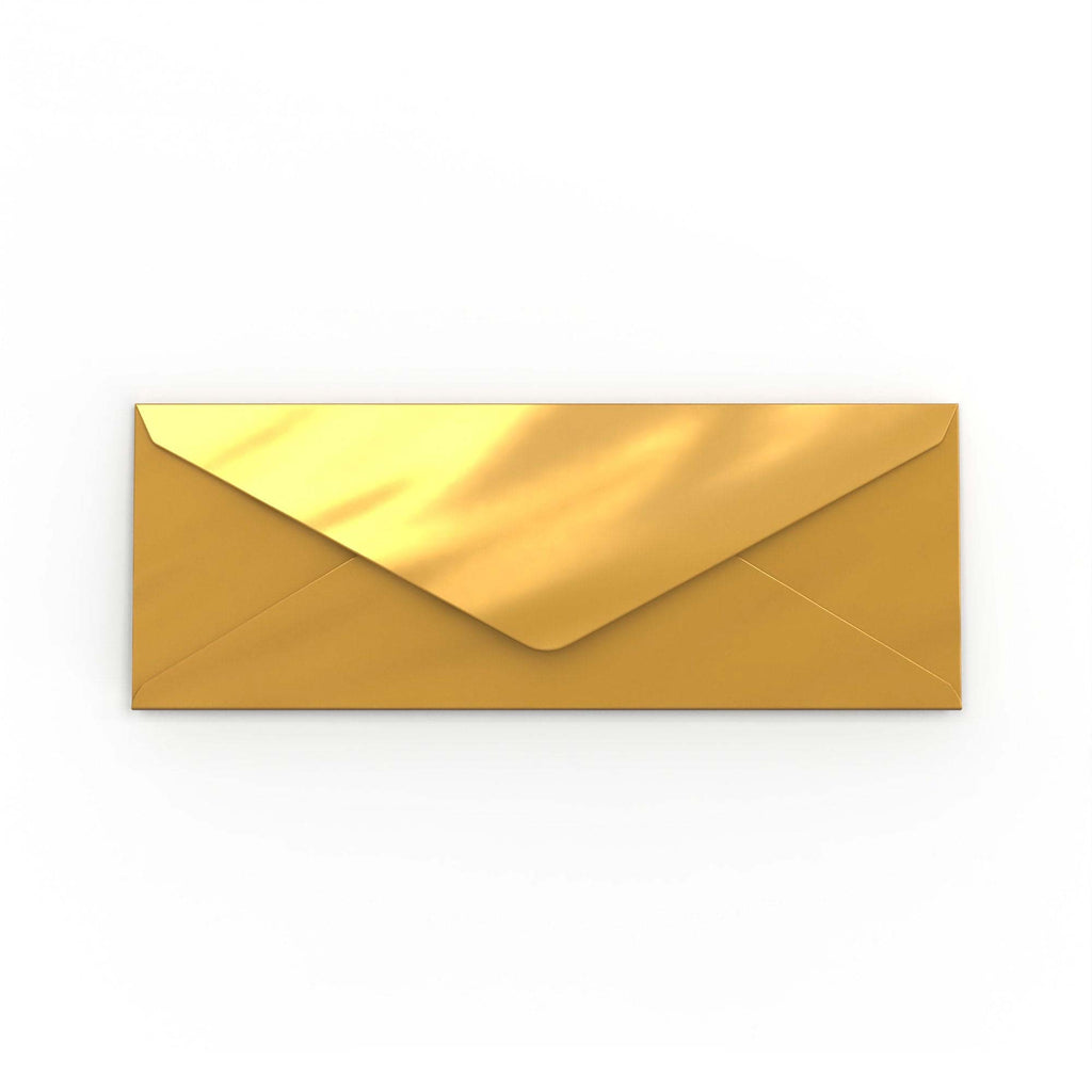 Metallic Gold 100gsm Gummed V-Flap Envelope (80 x 215mm)