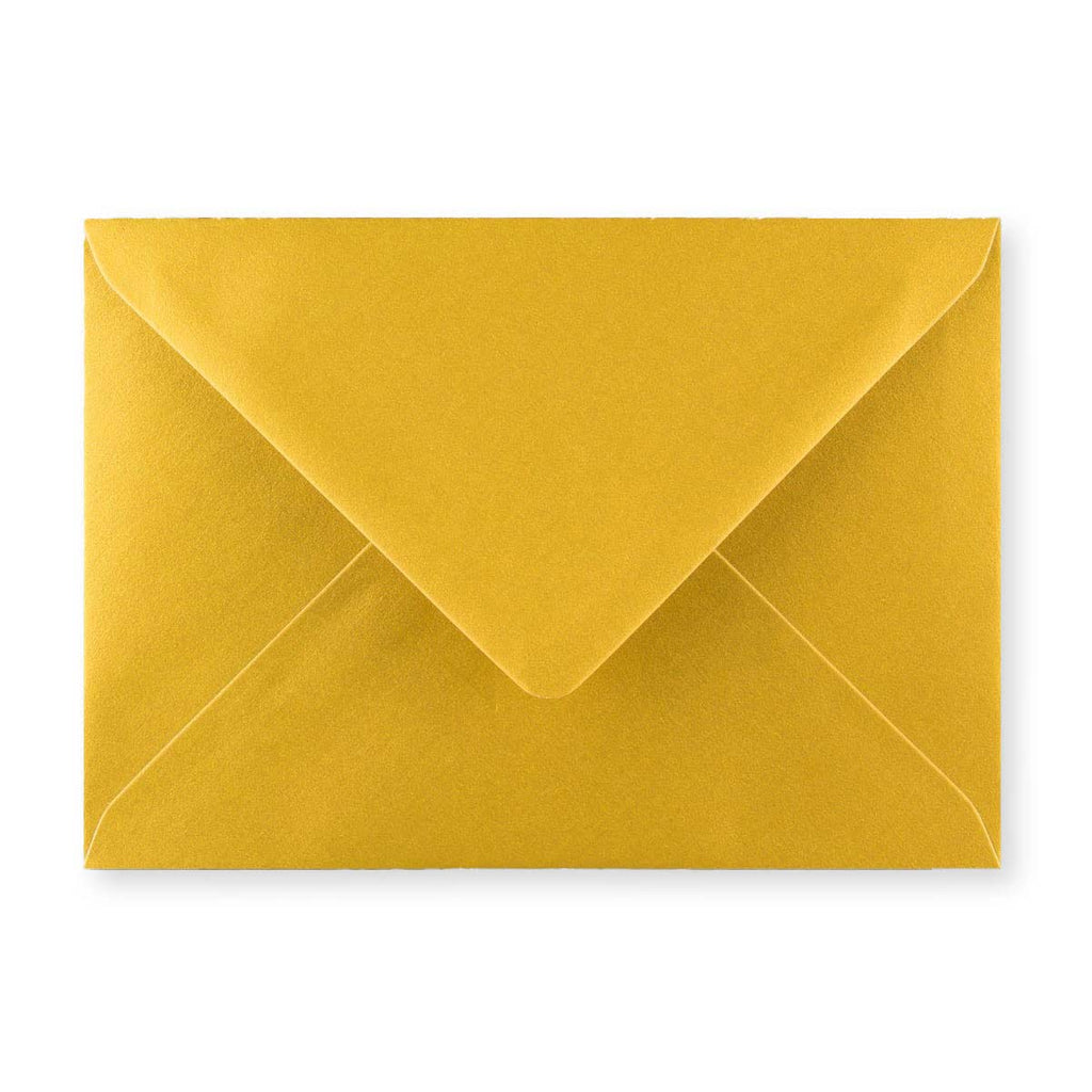Metallic Gold 100gsm Gummed V-Flap Greeting Card Envelope (125 x 175mm)