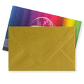 Metallic Gold 100gsm Gummed V-Flap Greeting Card Envelope (62 x 94mm)