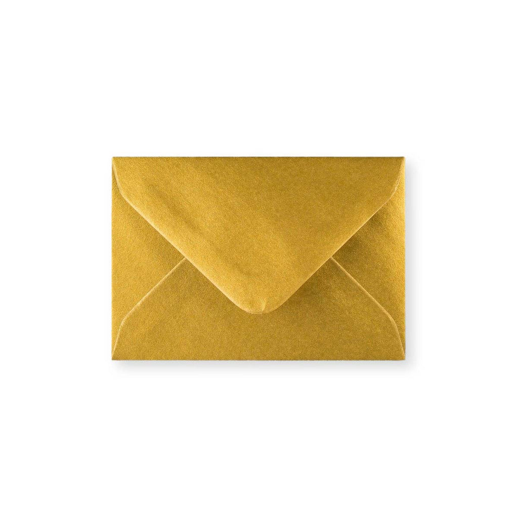 Metallic Gold 100gsm Gummed V-Flap Greeting Card Envelope (70 x 100mm)