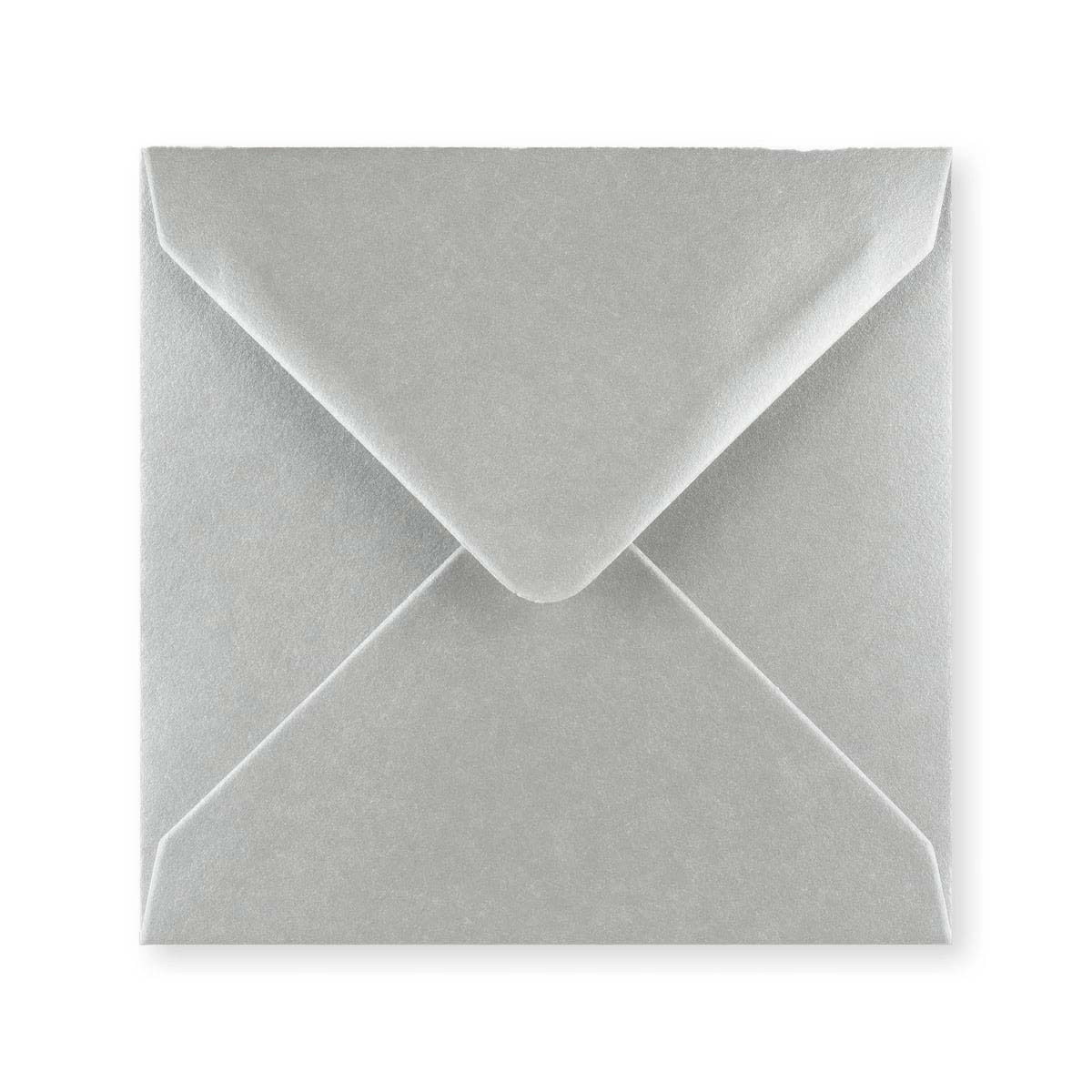 Metallic Silver 100gsm Gummed V-Flap Greeting Card Envelope (140 x 140mm)