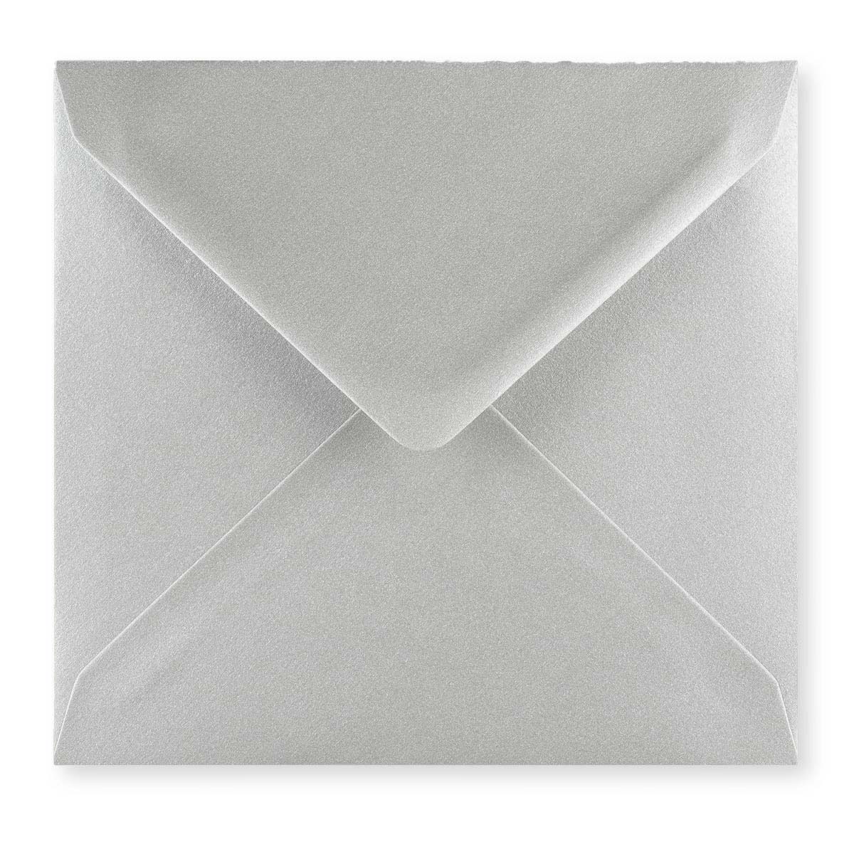 Metallic Silver 100gsm Gummed V-Flap Greeting Card Envelope (155 x 155mm)