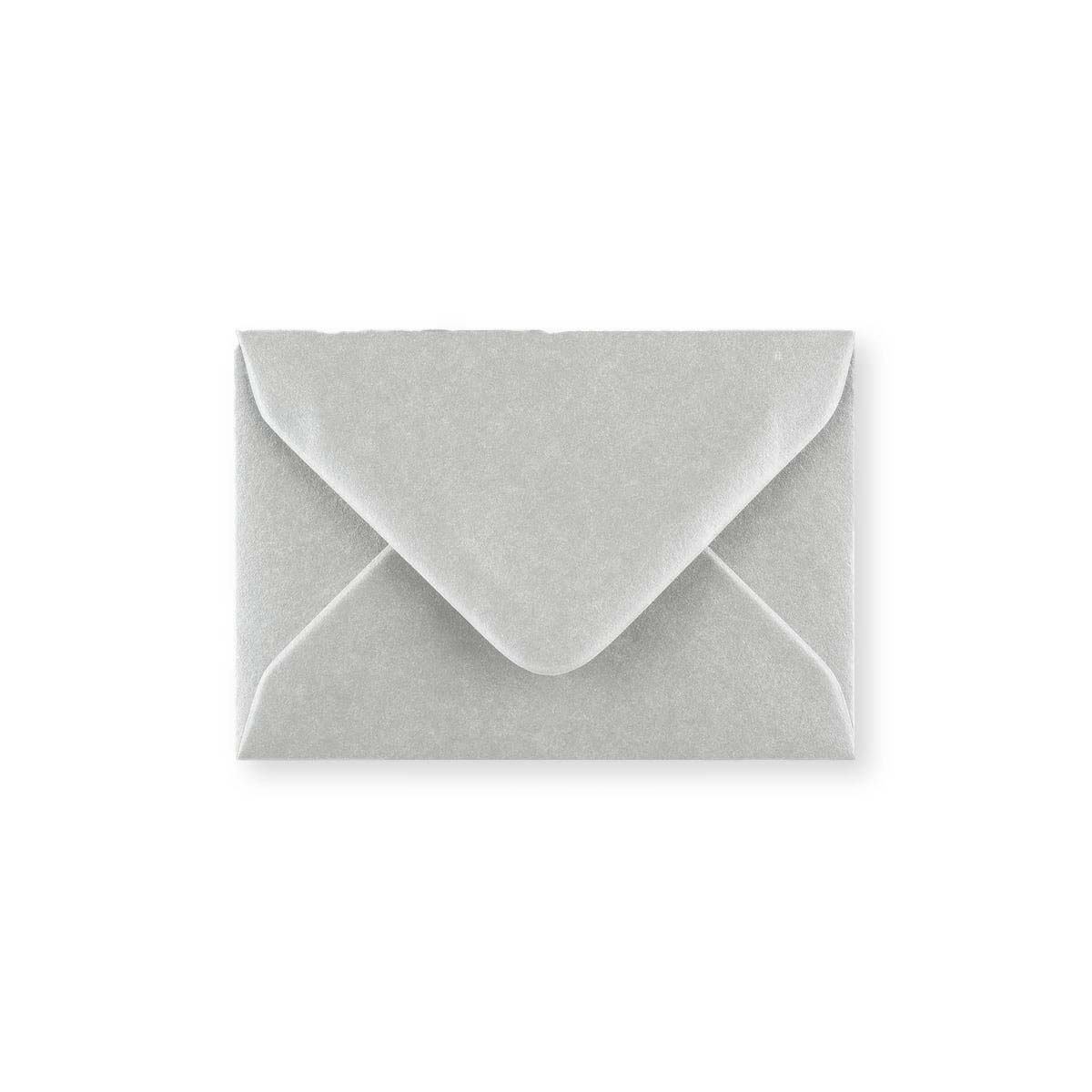 Metallic Silver 100gsm Gummed V-Flap Greeting Card Envelope (70 x 100mm)