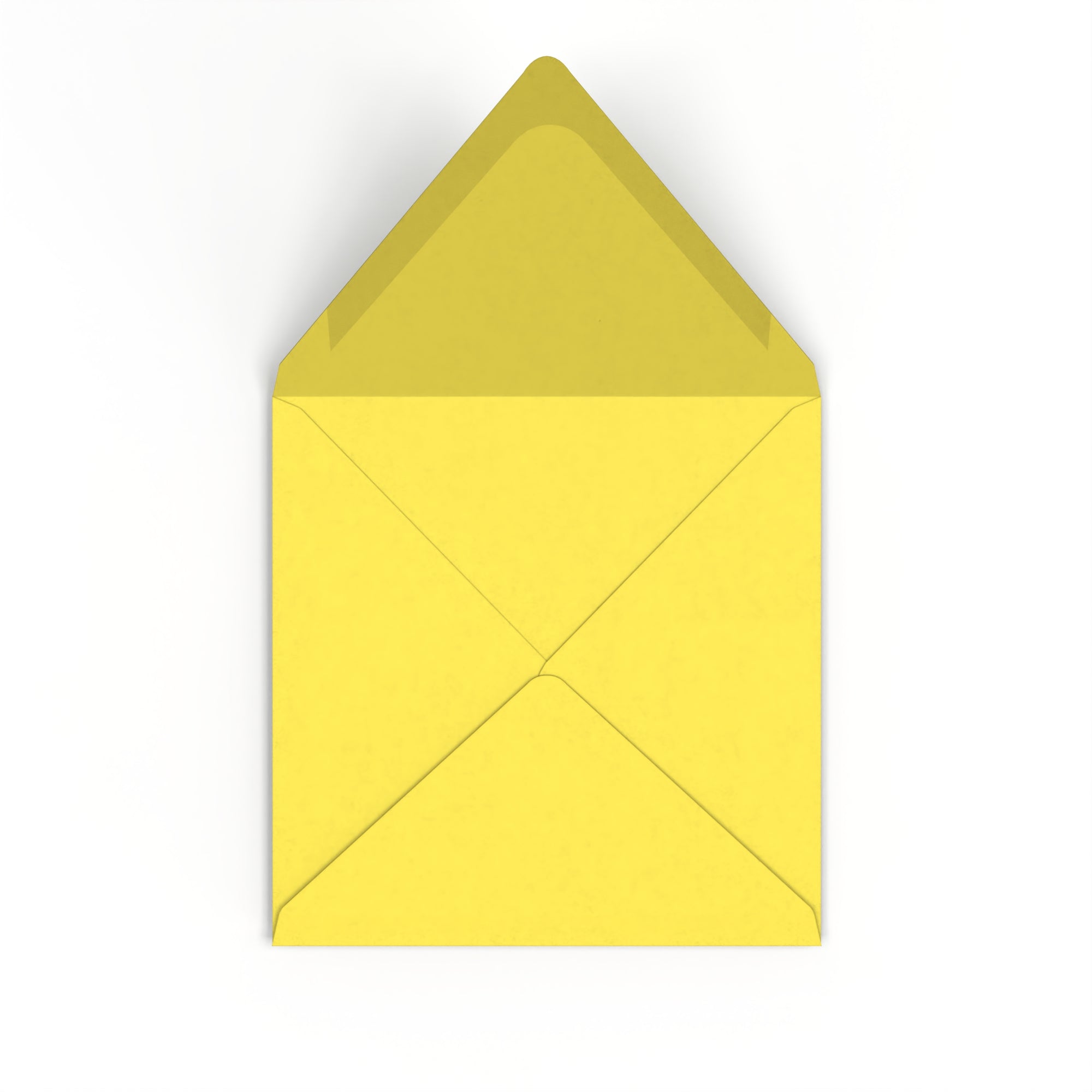 Sunflower Yellow British Made 120gsm Gummed V-Flap Envelope (155 x 155mm)